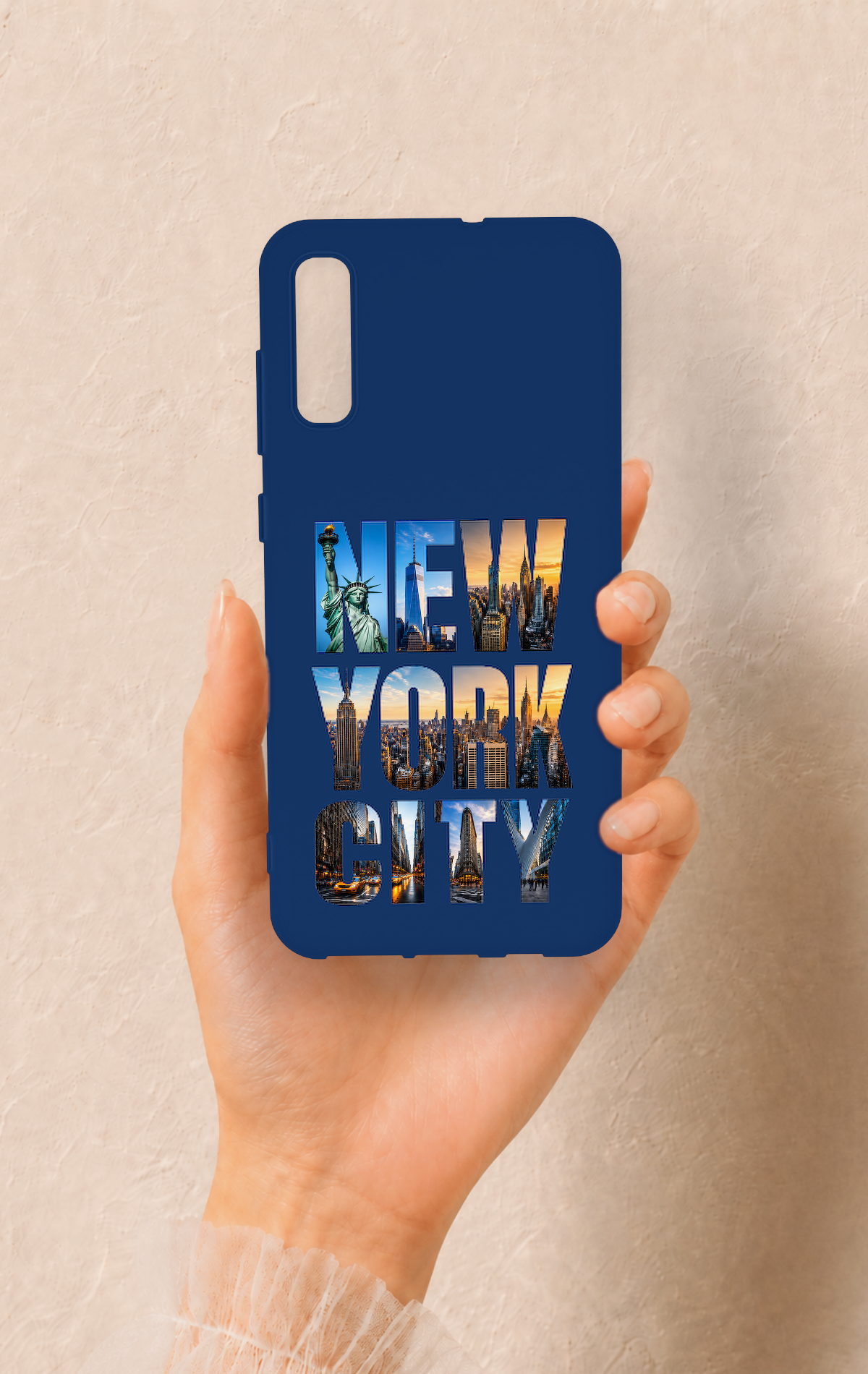 Samsung A70 Uyumlu New York City Desenli Silikon Kılıf