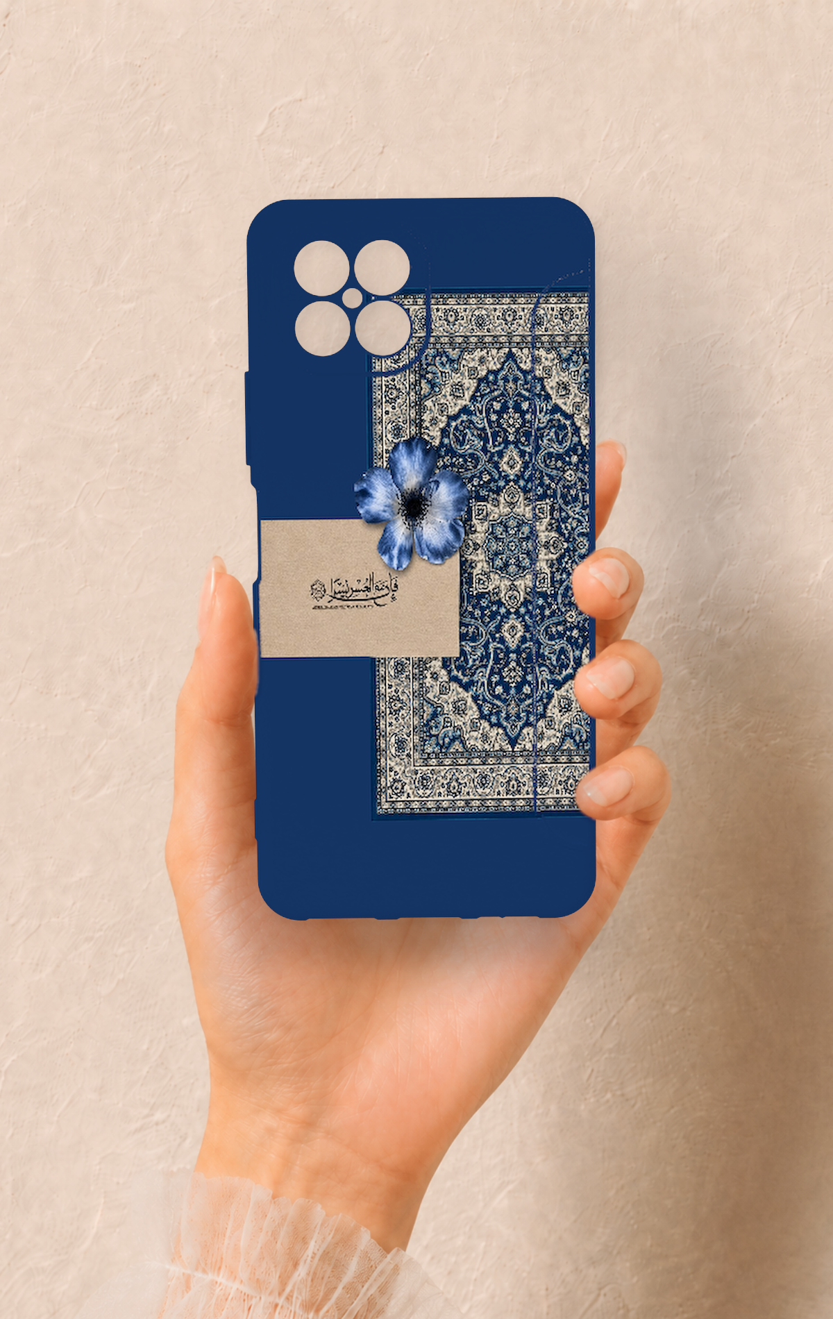 Omix X600 Uyumlu Mavi Etnik Halı Desenli Silikon Kılıf
