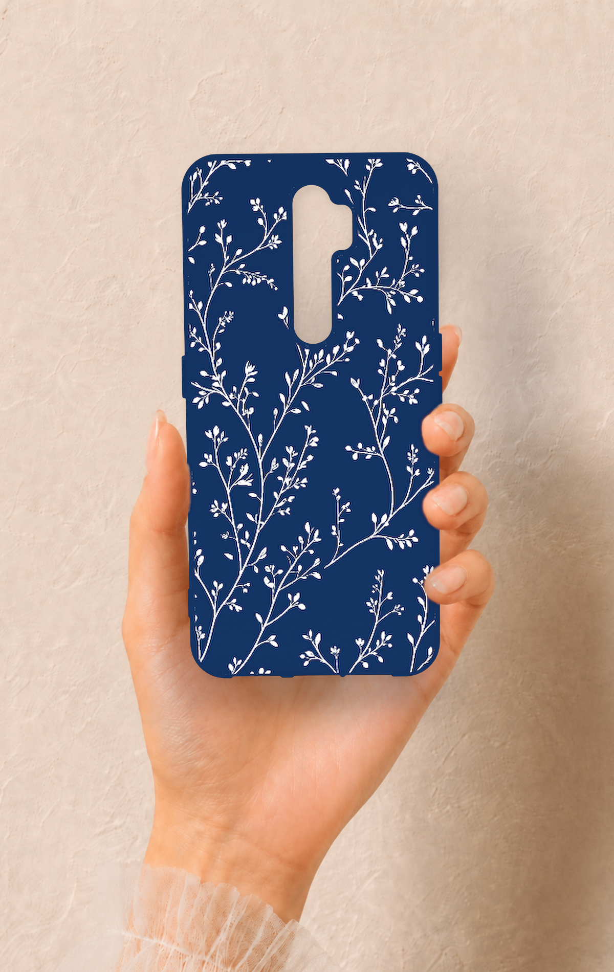 Oppo A9 2020 Uyumlu İnce Yaprak Dalı Desenli Silikon Kılıf