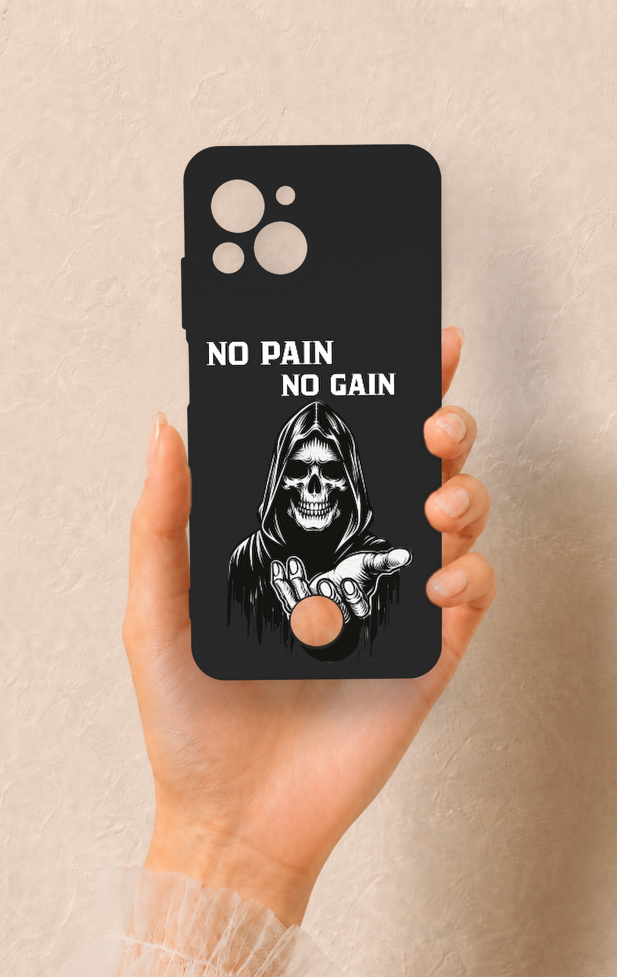 Reeder S23 Pro Max Uyumlu No Pain No Gain Desenli Silikon Kılıf