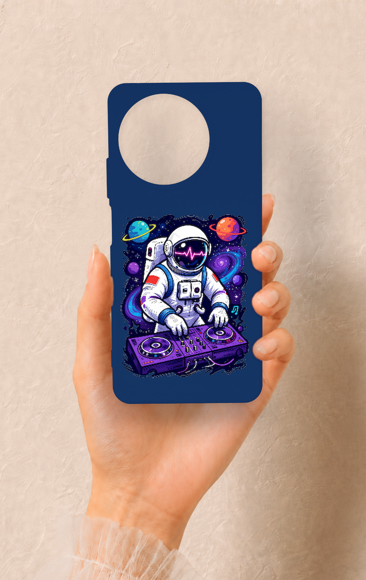 Realme 11 Uyumlu Astronot DJ Desenli Silikon Kılıf