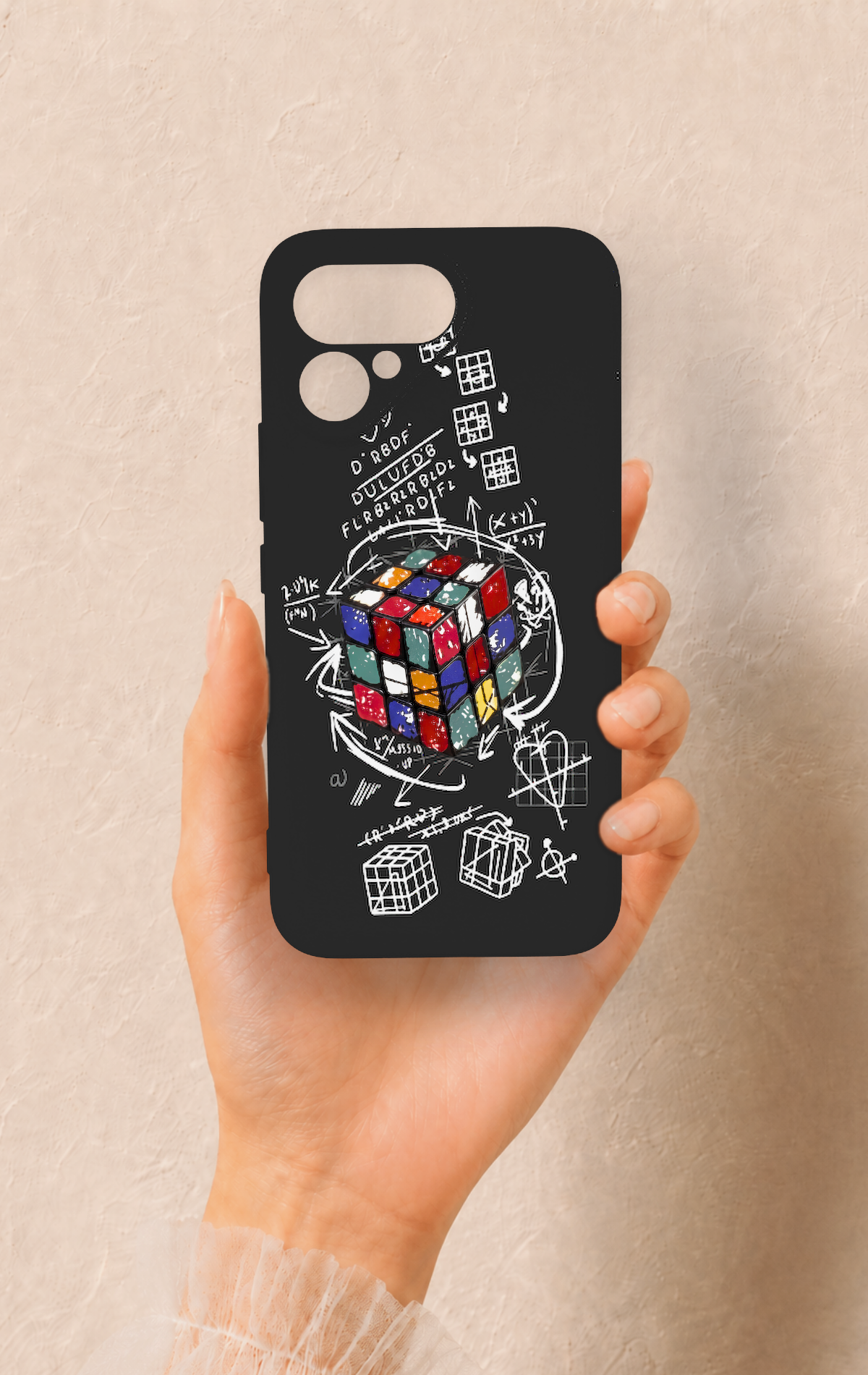 Tecno Pova Curve 2 Uyumlu Rubik Küb Desenli Silikon Kılıf