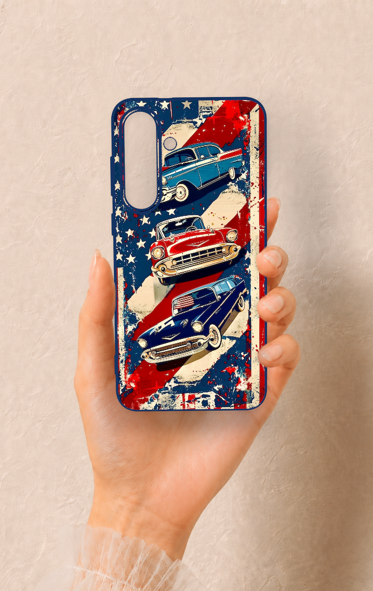 Samsung S25Fe Uyumlu Amerikan Chevrolet Desenli Silikon Kılıf