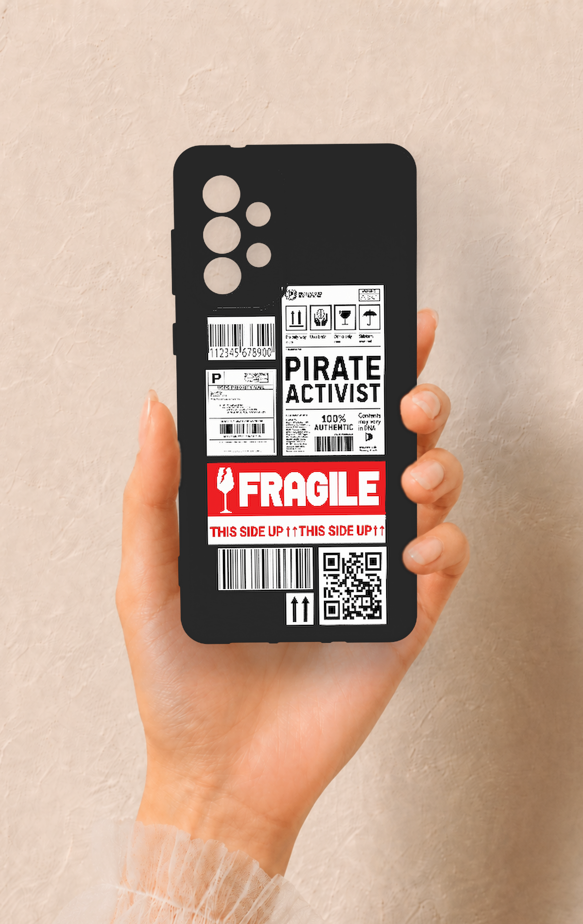 Samsung-A73 Uyumlu Fragile Desenli Silikon Kılıf