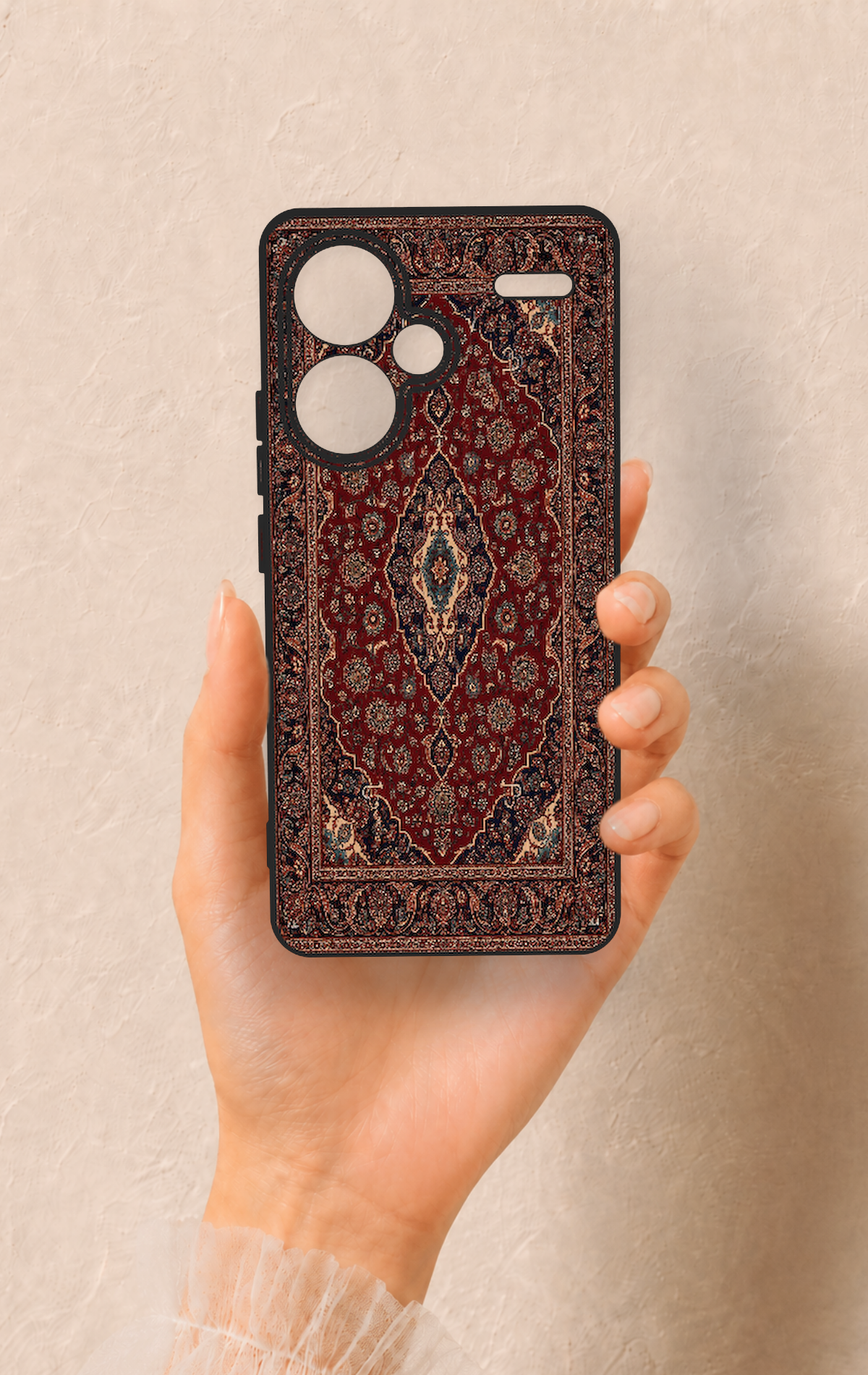 Redmi Note 13 Pro Plus Uyumlu Acem Halı Desenli Silikon Kılıf
