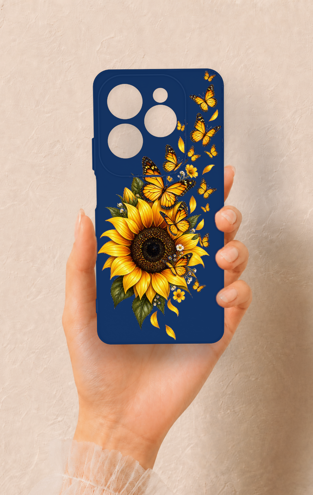 İnfinix Hot 40 Pro Uyumlu Ayçiçeği Desenli Silikon Kılıf