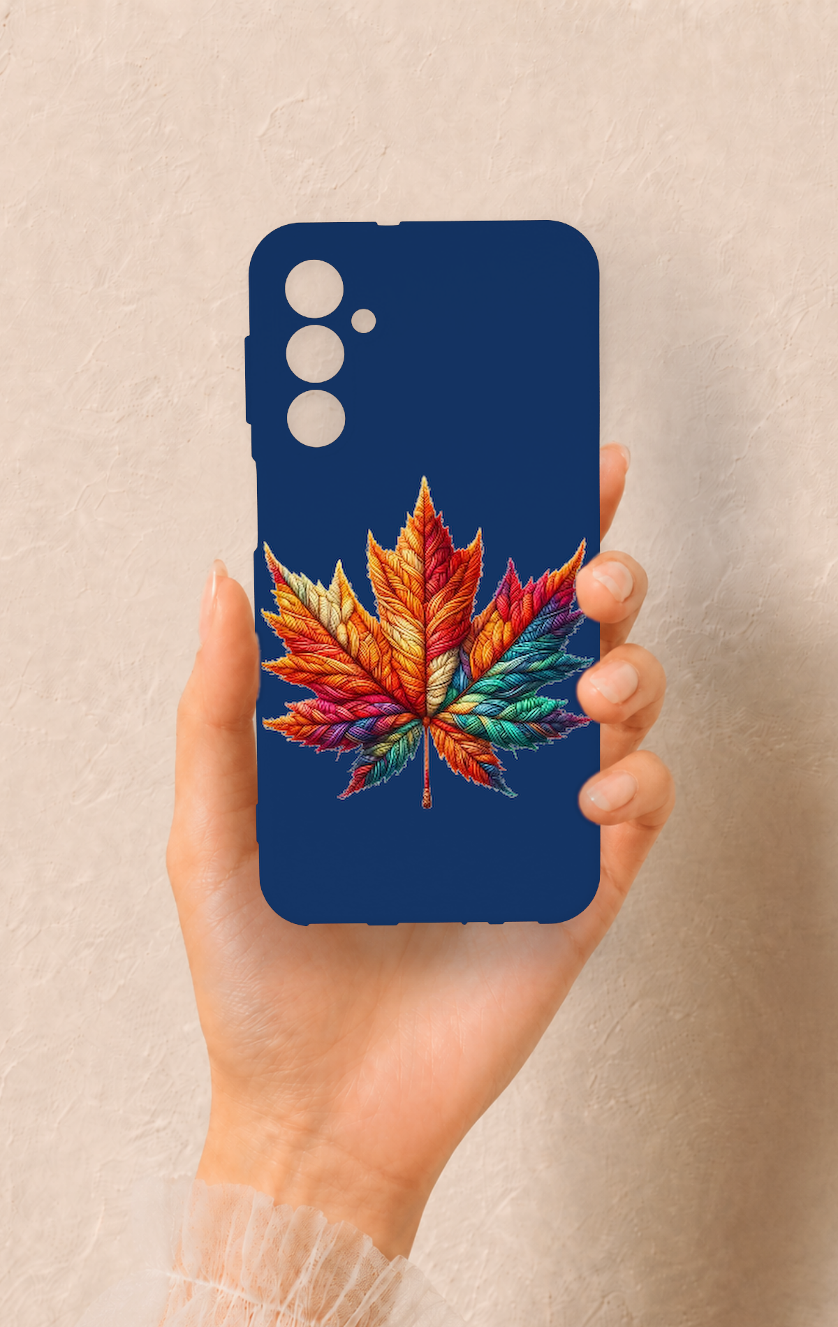 Samsung M34 Uyumlu Renkli Yaprak Desenli Silikon Kılıf