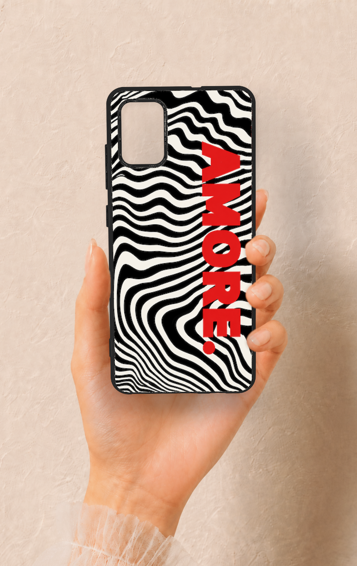 Saamsung A51 Uyumlu Zebra Amore Desenli Silikon Kılıf