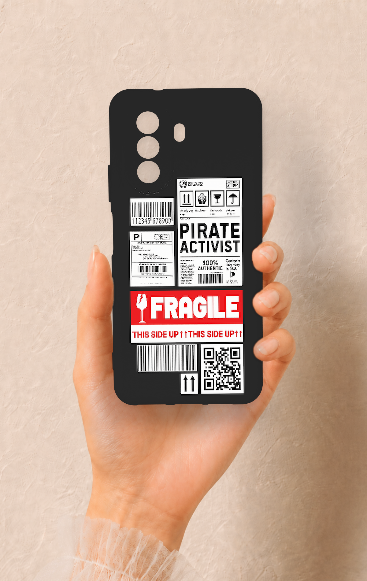 Huawei Nova Y70 Uyumlu Fragile Desenli Silikon Kılıf