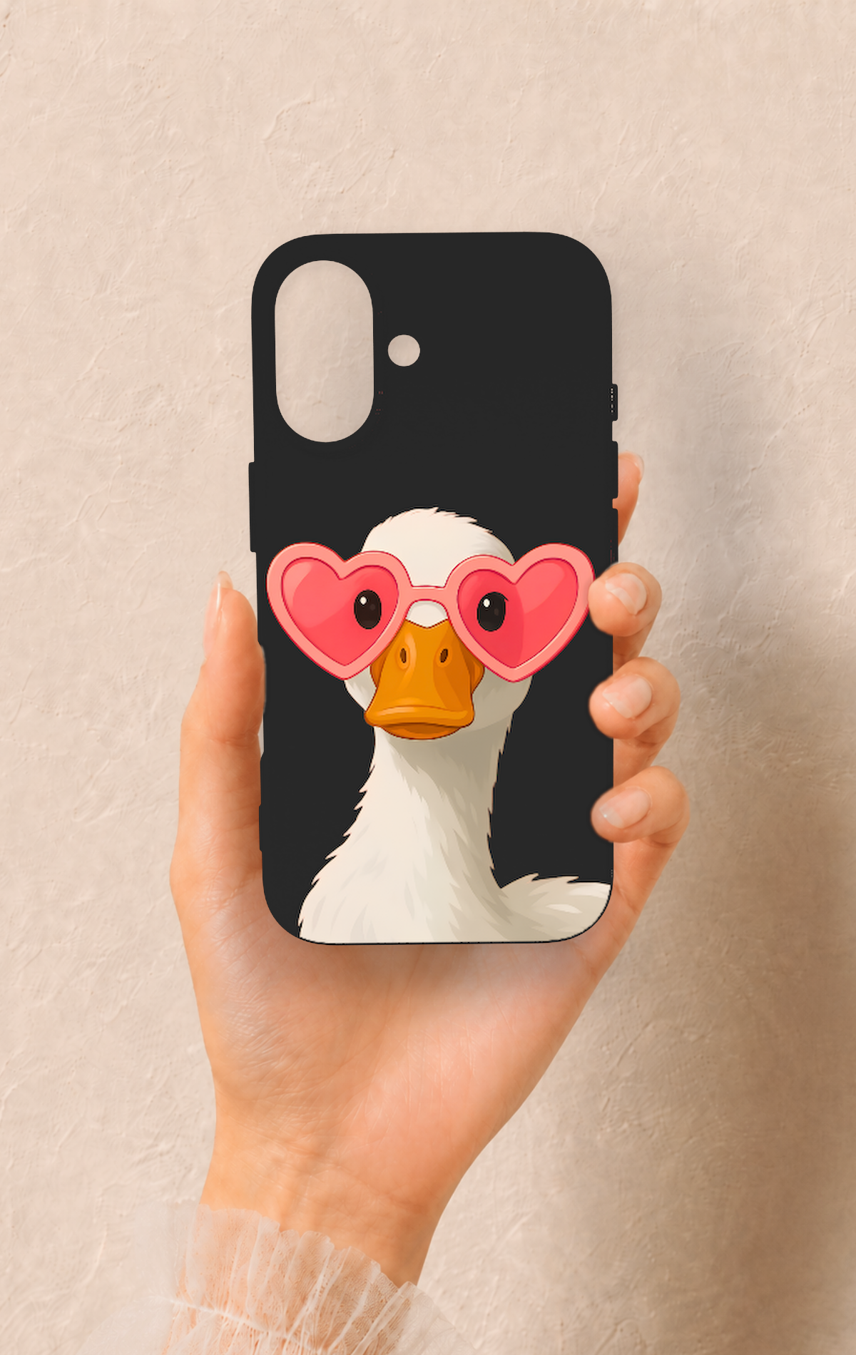 iPhone 16 Uyumlu Aşık Ördek Desenli Silikon Kılıf