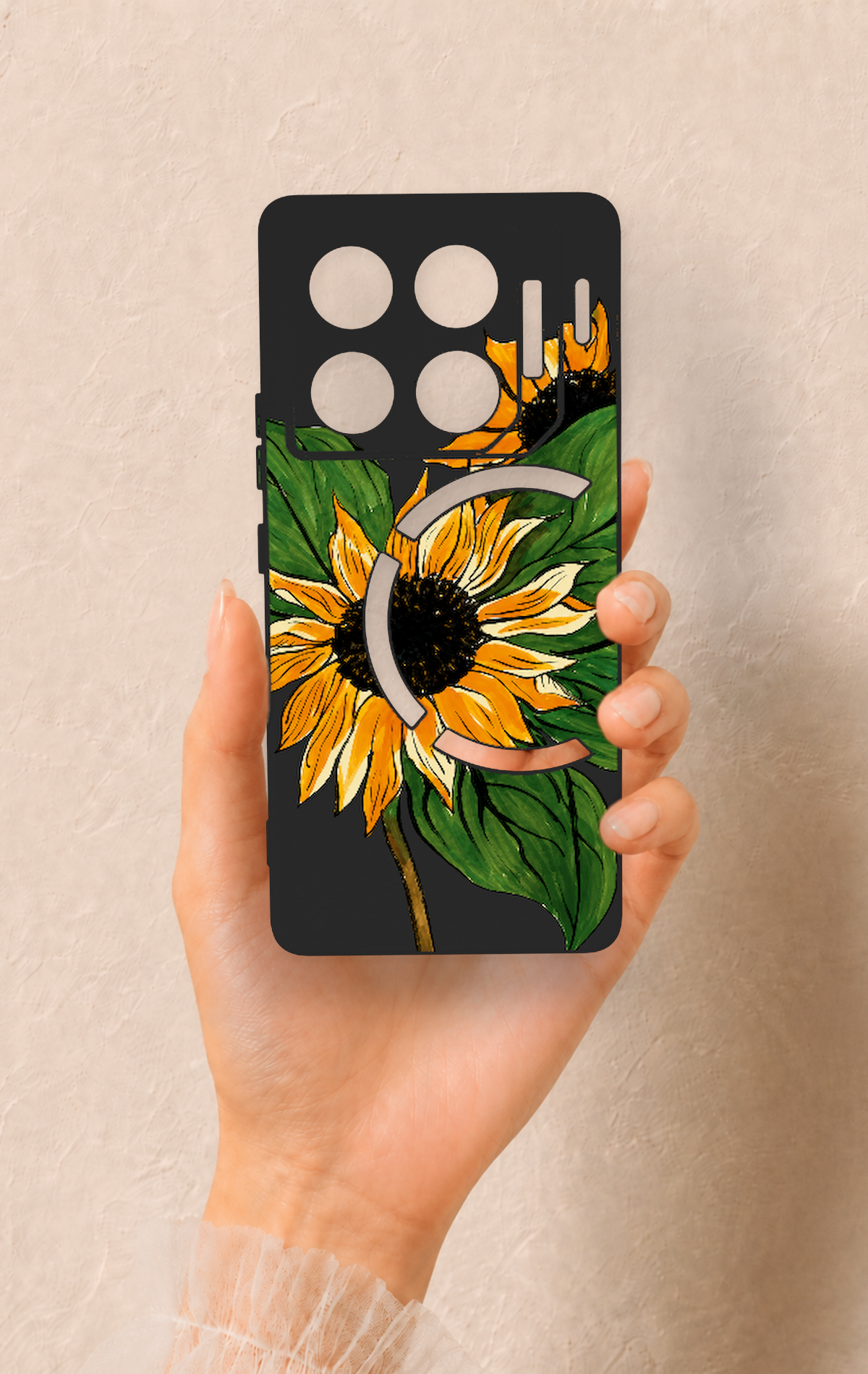 İnfinix Gt 20 Pro Uyumlu Ay Çiçeği Desenli Silikon Kılıf