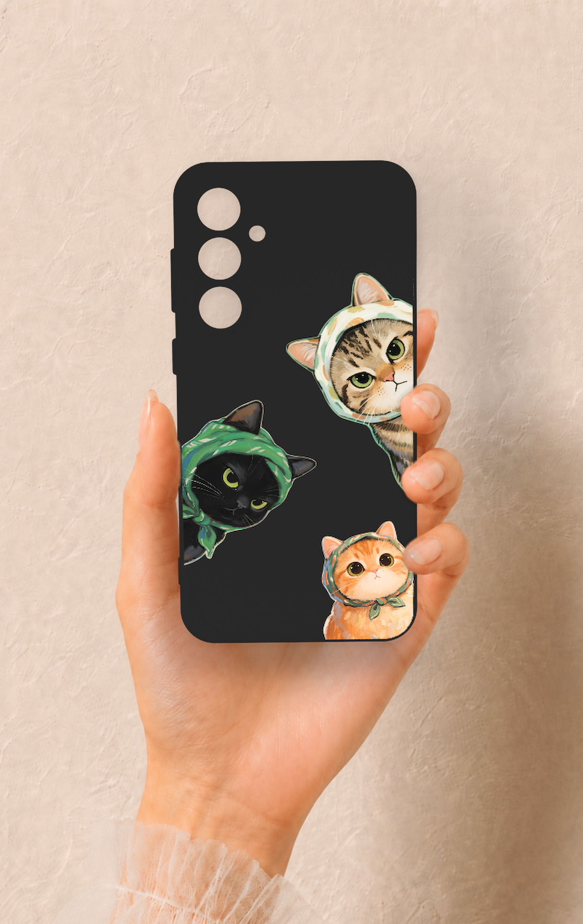 Samsung S23Fe Uyumlu Kedi Ekibi Desenli Silikon Kılıf