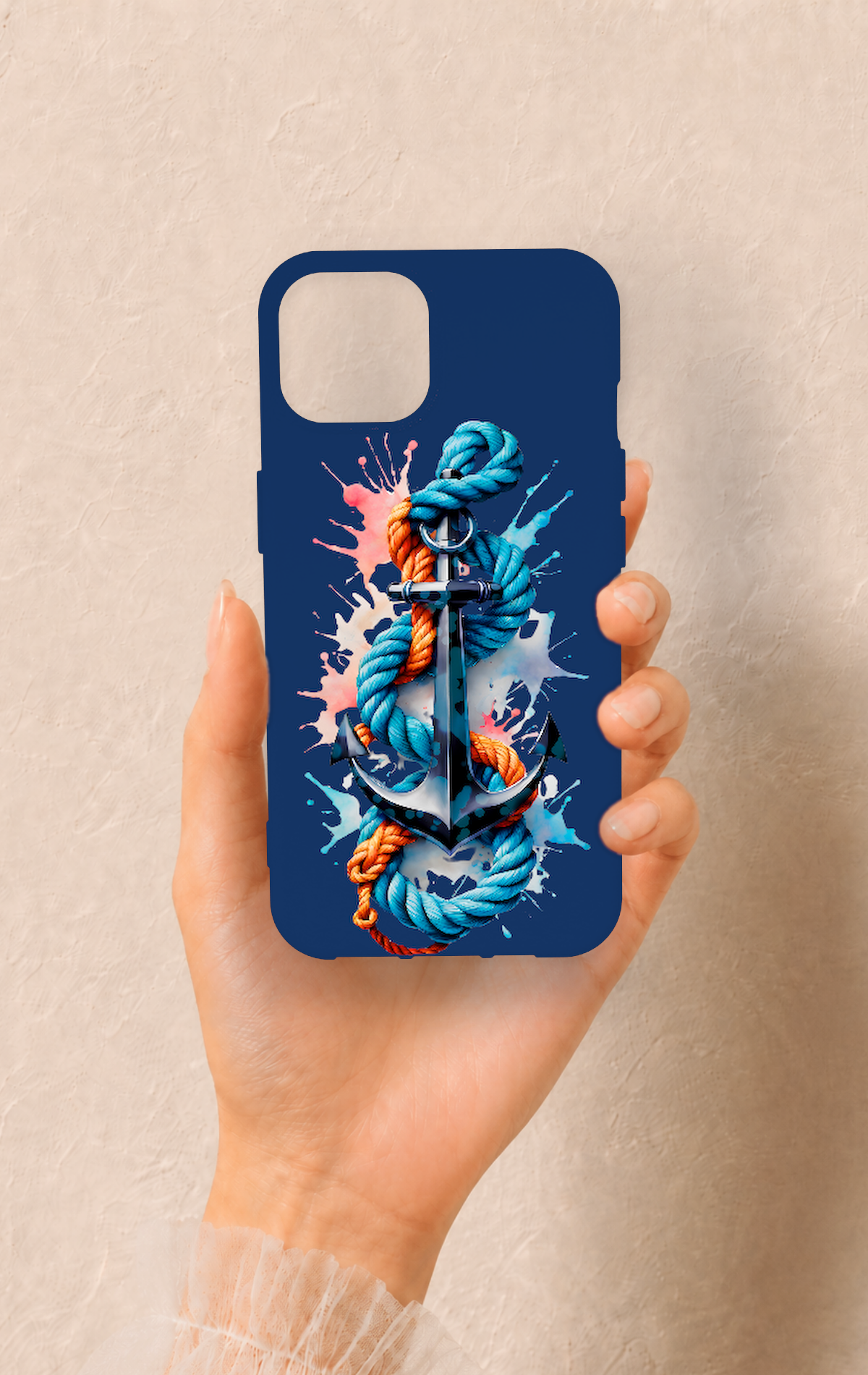 iPhone 14 Uyumlu Anchor Desenli Silikon Kılıf