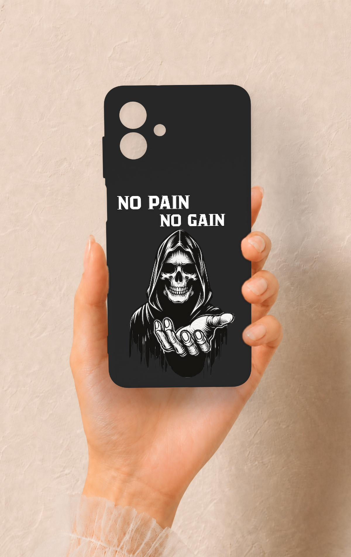 Samsung A07 Uyumlu No Pain No Gain Desenli Silikon Kılıf
