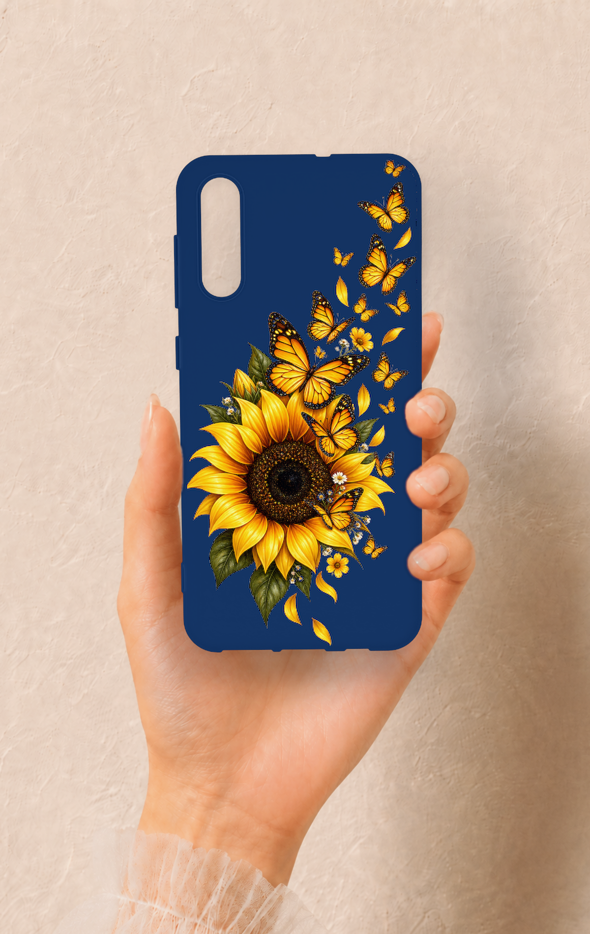 Samsung A50 Uyumlu Ayçiçeği Desenli Silikon Kılıf