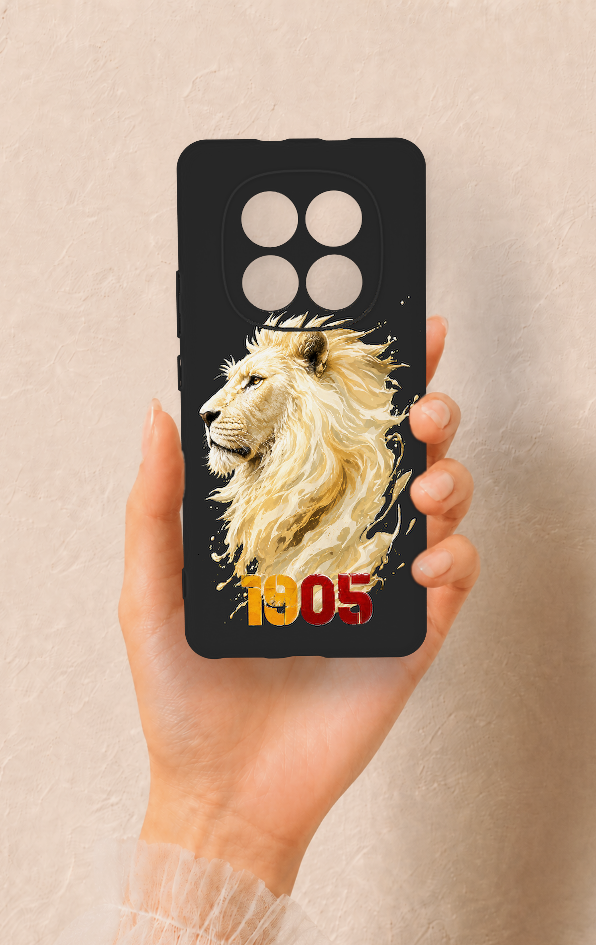 REDMİ NOTE 15 4G Uyumlu Sarı Kırmızı 1905 Aslan Desenli Silikon Kılıf