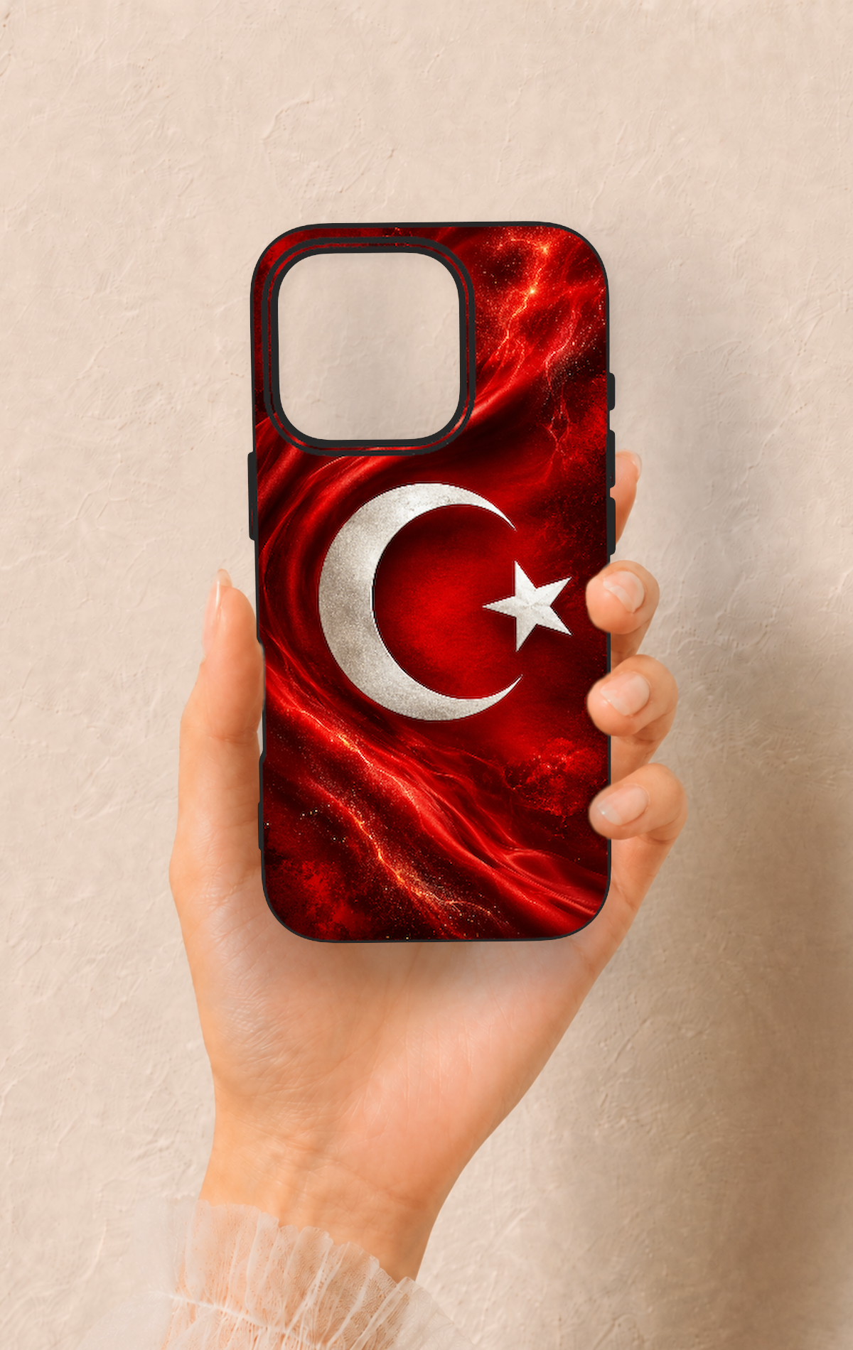 iPhone 16 Pro Uyumlu Türk Bayrağı Desenli Silikon Kılıf