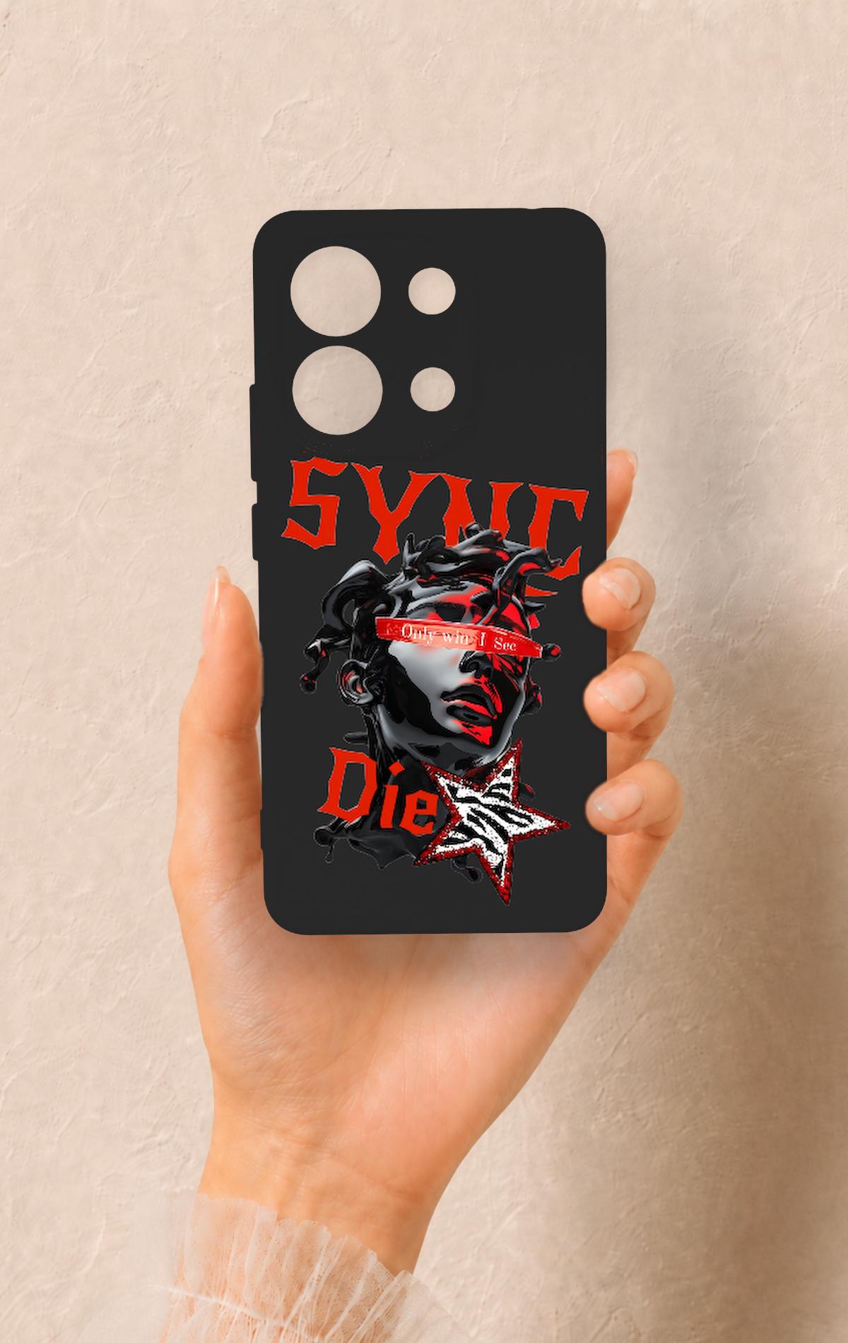 Redmi Note 13 4G Uyumlu Sync Die Desenli Silikon Kılıf