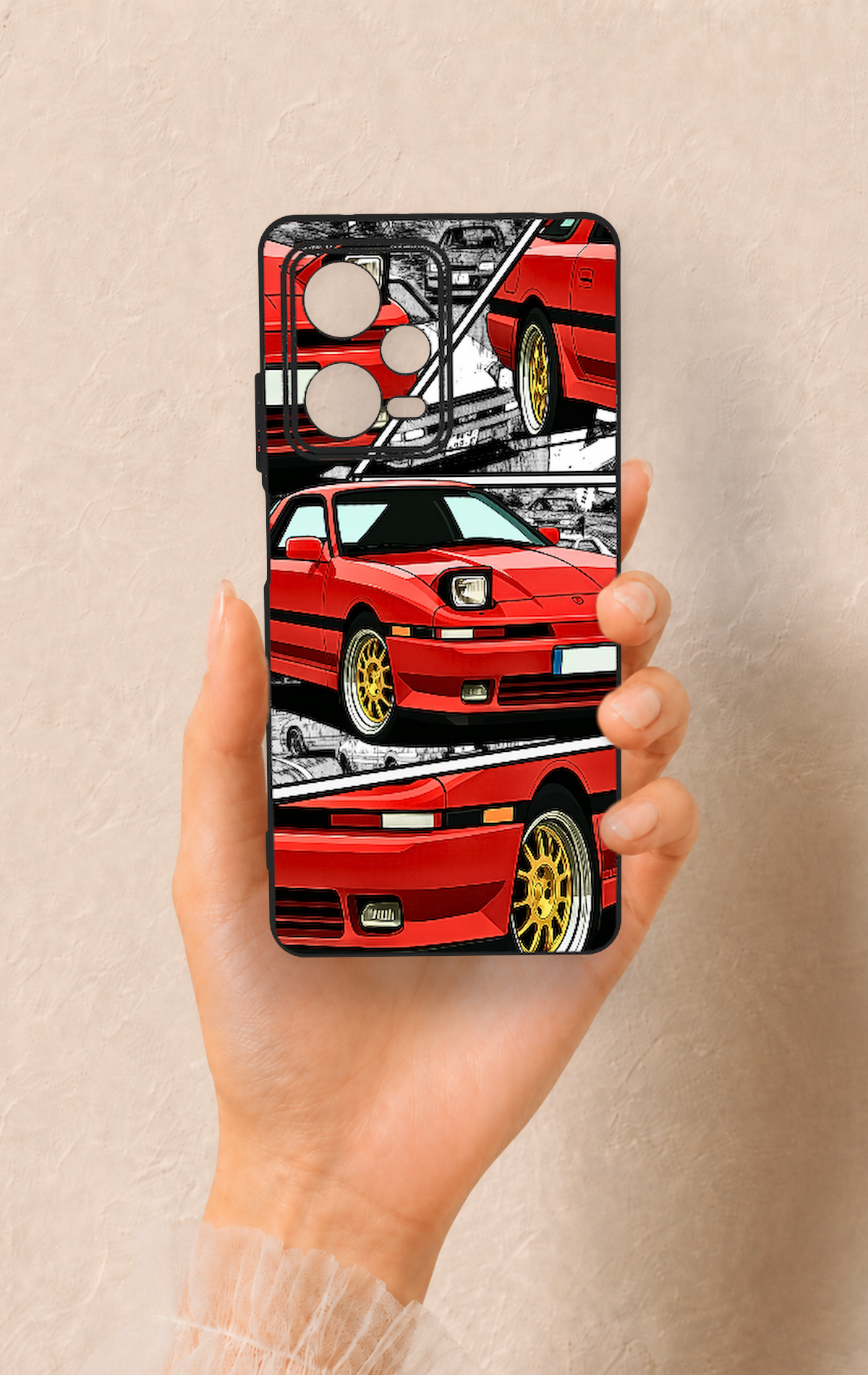 Redmi Note 12 Pro 5G Uyumlu Kırmızı Supra Desenli Silikon Kılıf