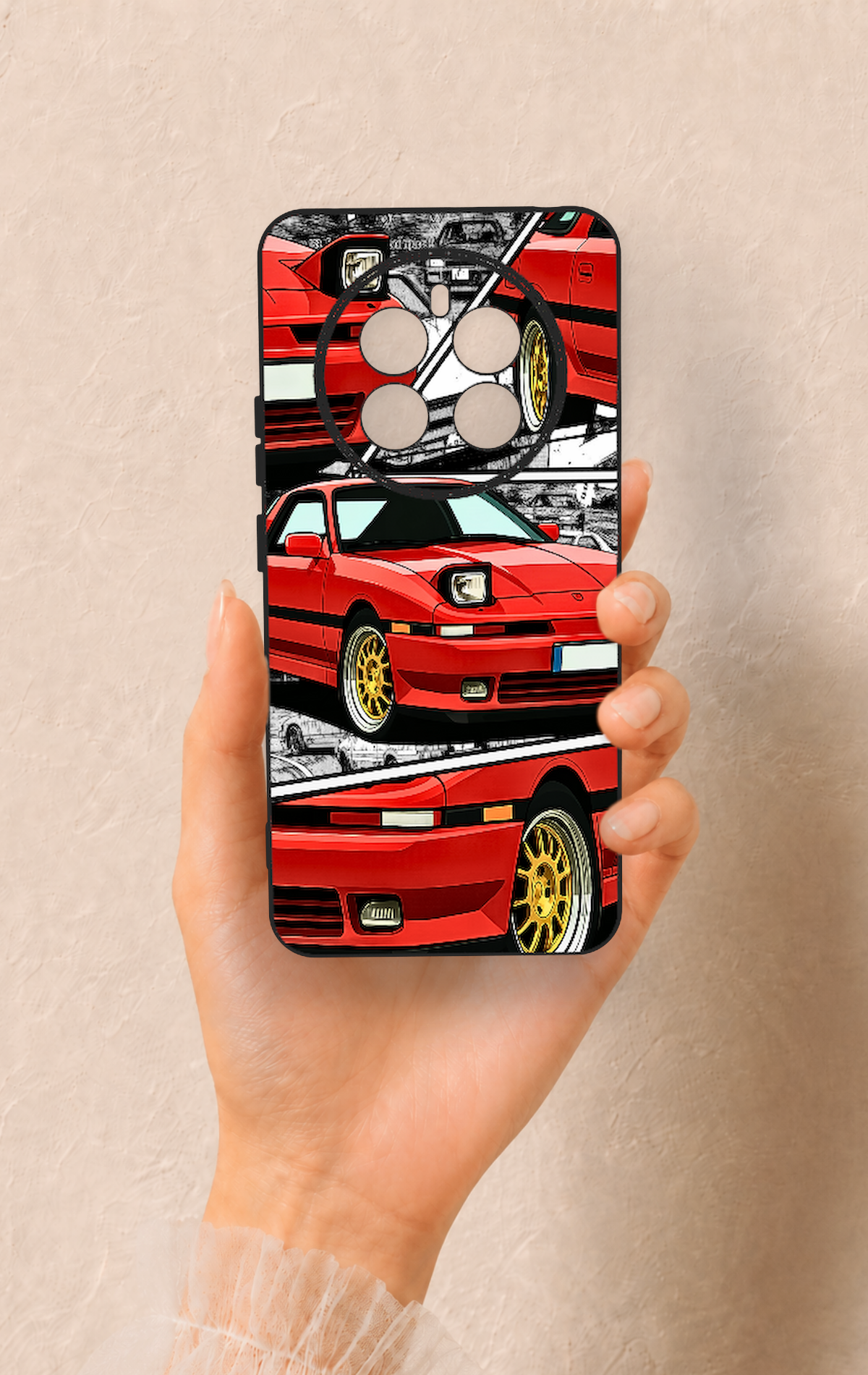 Realme 12 4G Uyumlu Kırmızı Supra Desenli Silikon Kılıf