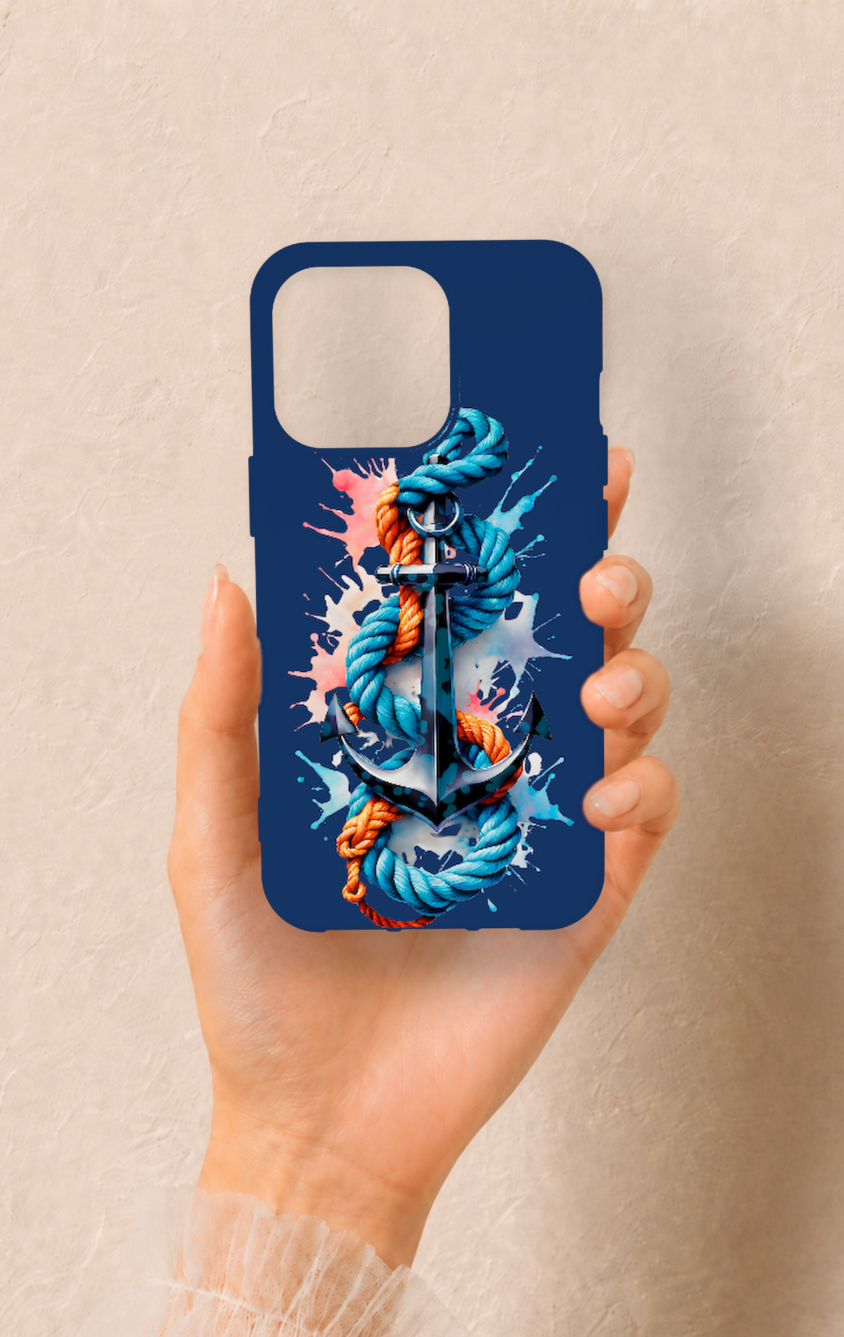 iPhone 13 Pro Uyumlu Anchor Desenli Silikon Kılıf