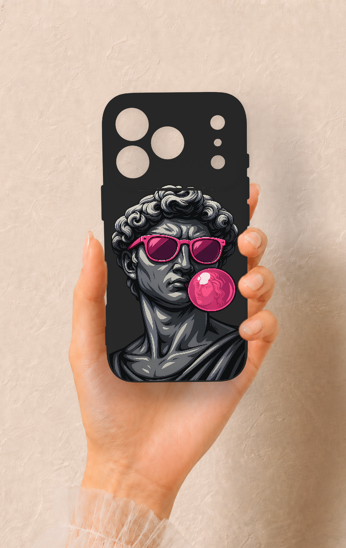 iPhone 17 Pro Uyumlu Pop David Desenli Silikon Kılıf