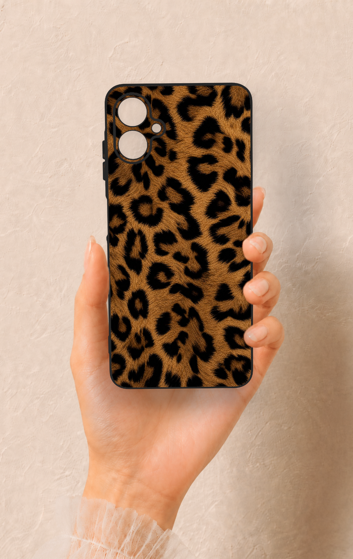 Samsung A06 Uyumlu Koyu Leopar Deri Desenli Silikon Kılıf