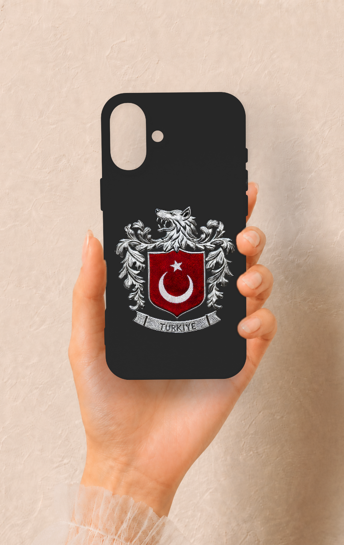 iPhone 16 Plus Uyumlu Türk Arma Desenli Silikon Kılıf