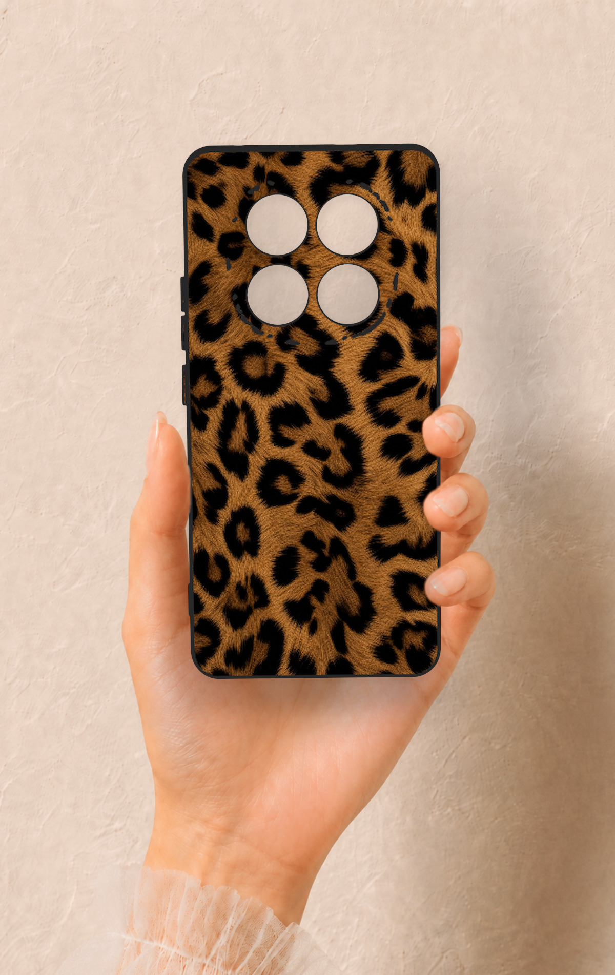 Redmi Note 14 Pro 5G Uyumlu Koyu Leopar Deri Desenli Silikon Kılıf