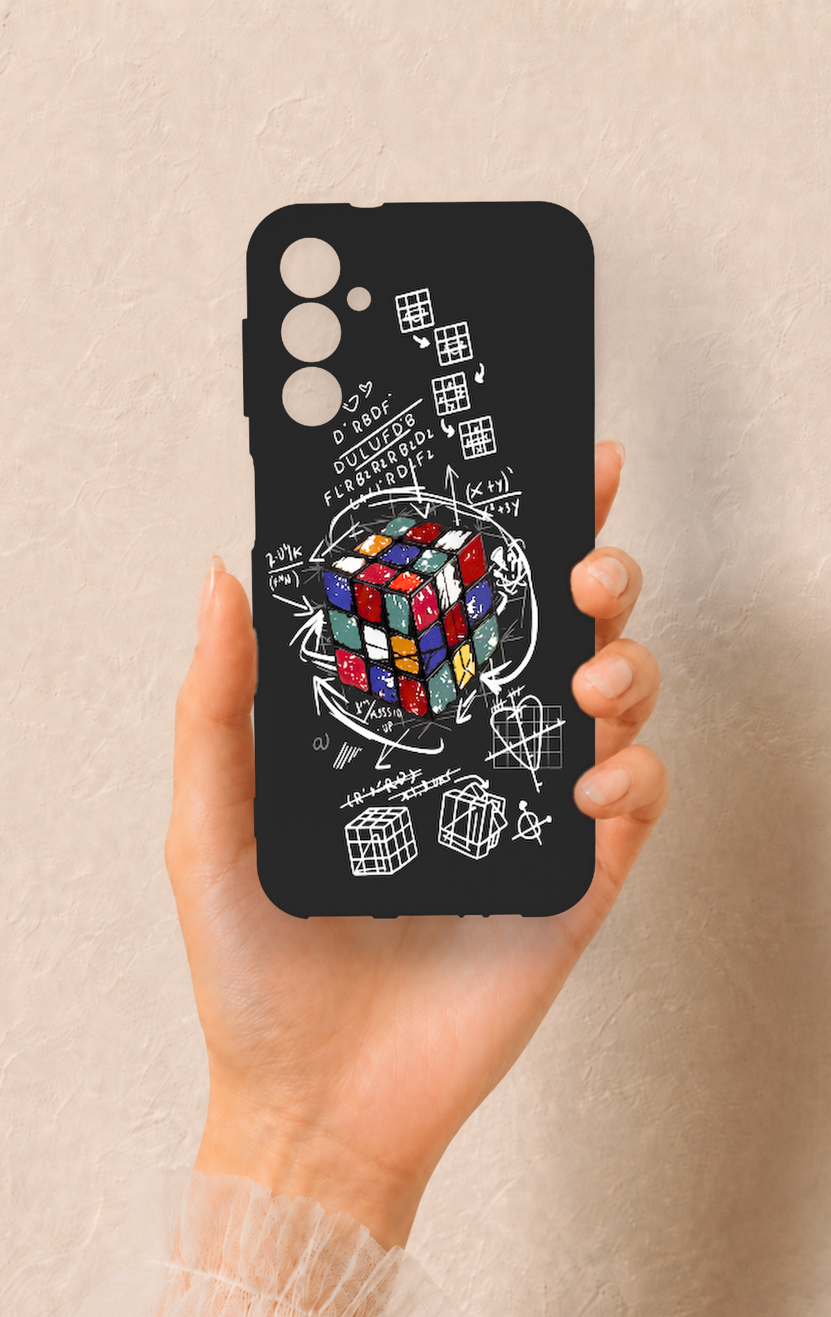 Samsung A14 Uyumlu Rubik Küb Desenli Silikon Kılıf
