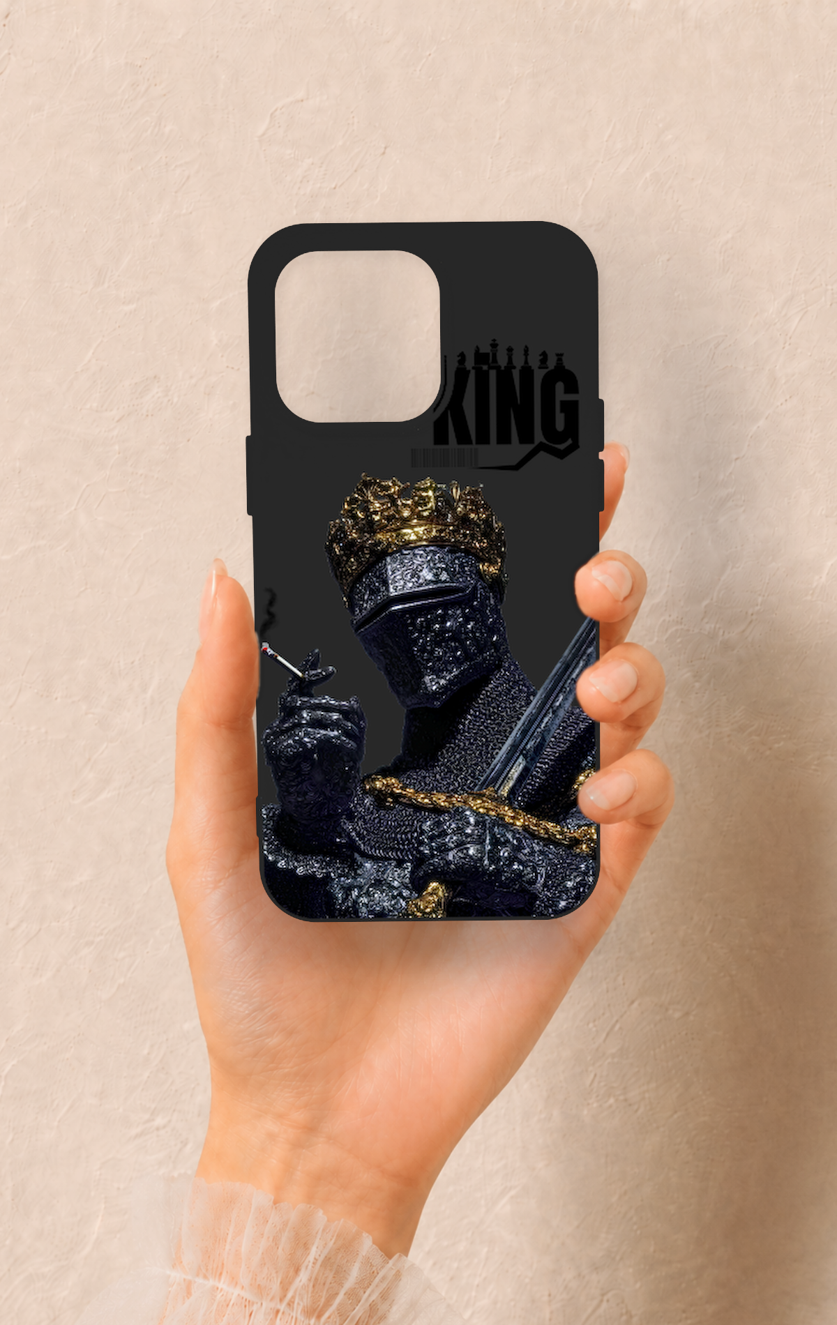 iPhone 15 Pro Max Uyumlu King Desenli Silikon Kılıf