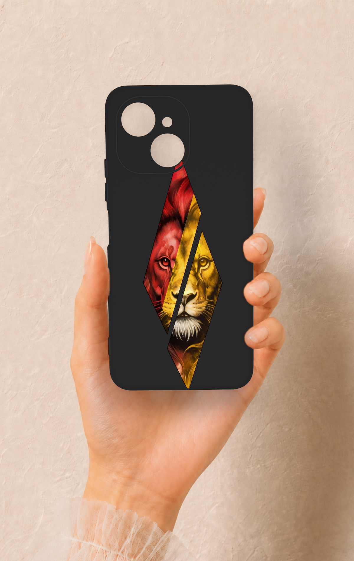 Tecno Spark 40C Uyumlu Kesik Aslan Desenli Silikon Kılıf