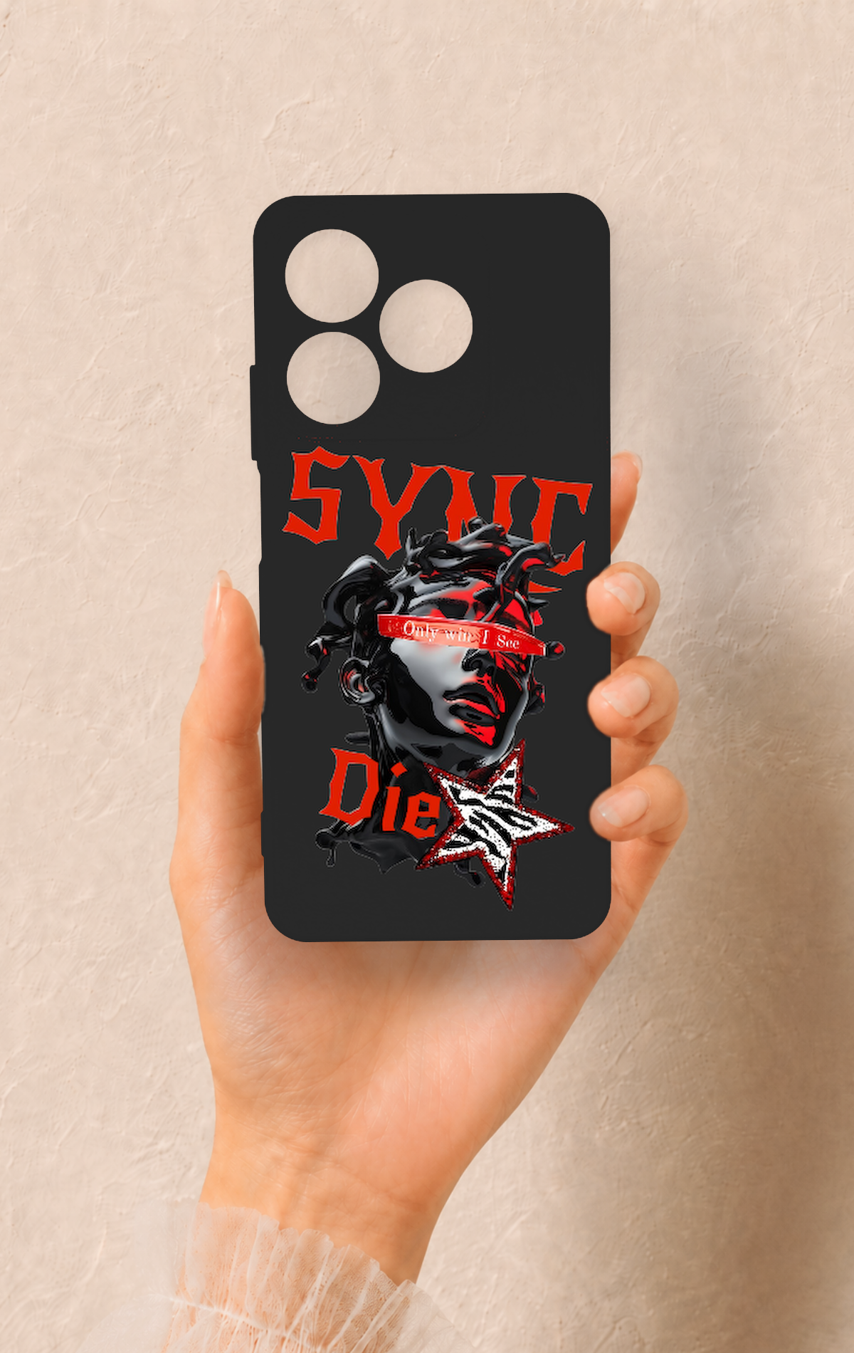 Realme C63 Uyumlu Sync Die Desenli Silikon Kılıf
