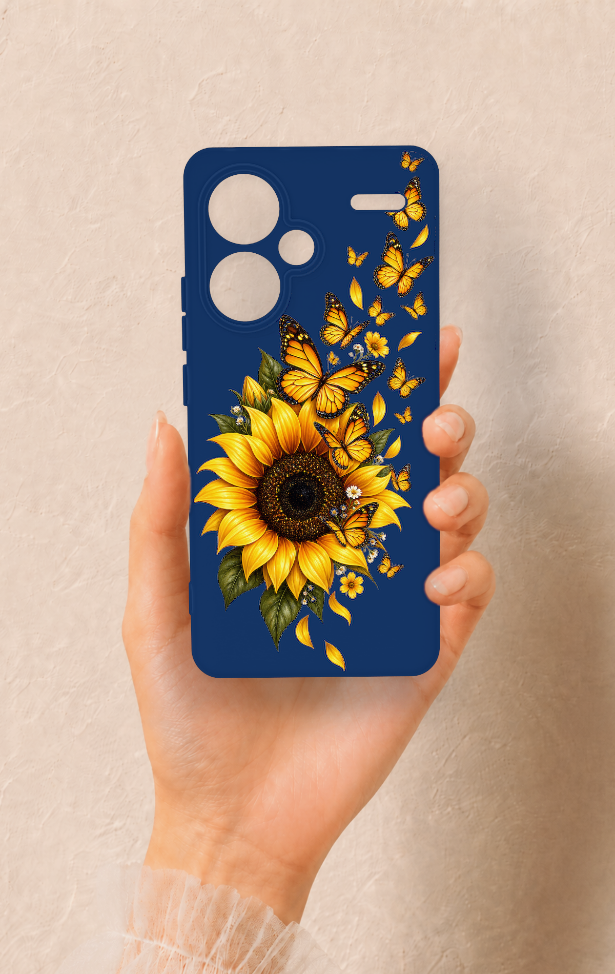 Redmi Note 13 Pro Plus Uyumlu Ayçiçeği Desenli Silikon Kılıf