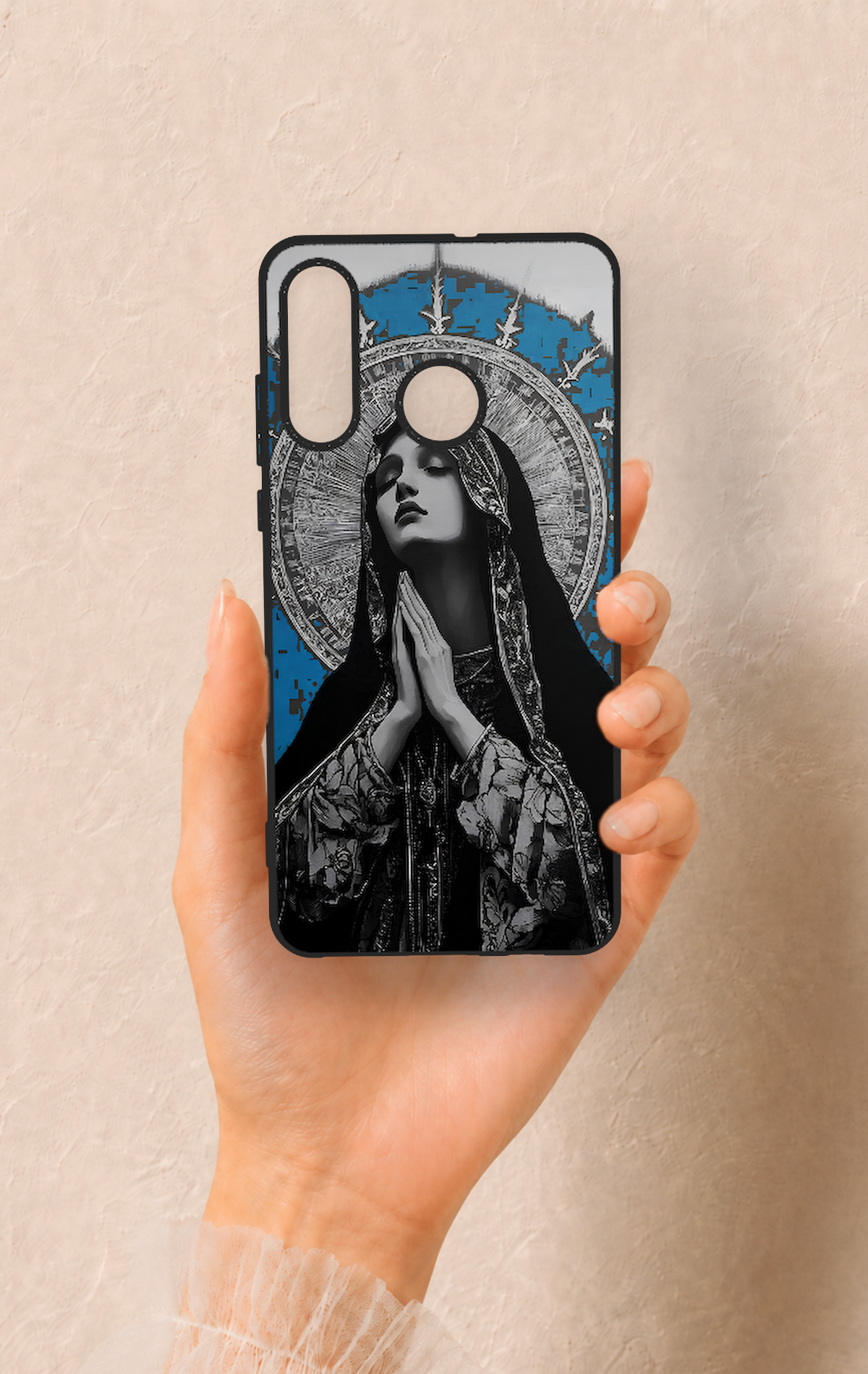 Huawei P30 Lite Uyumlu Rahibe Desenli Silikon Kılıf