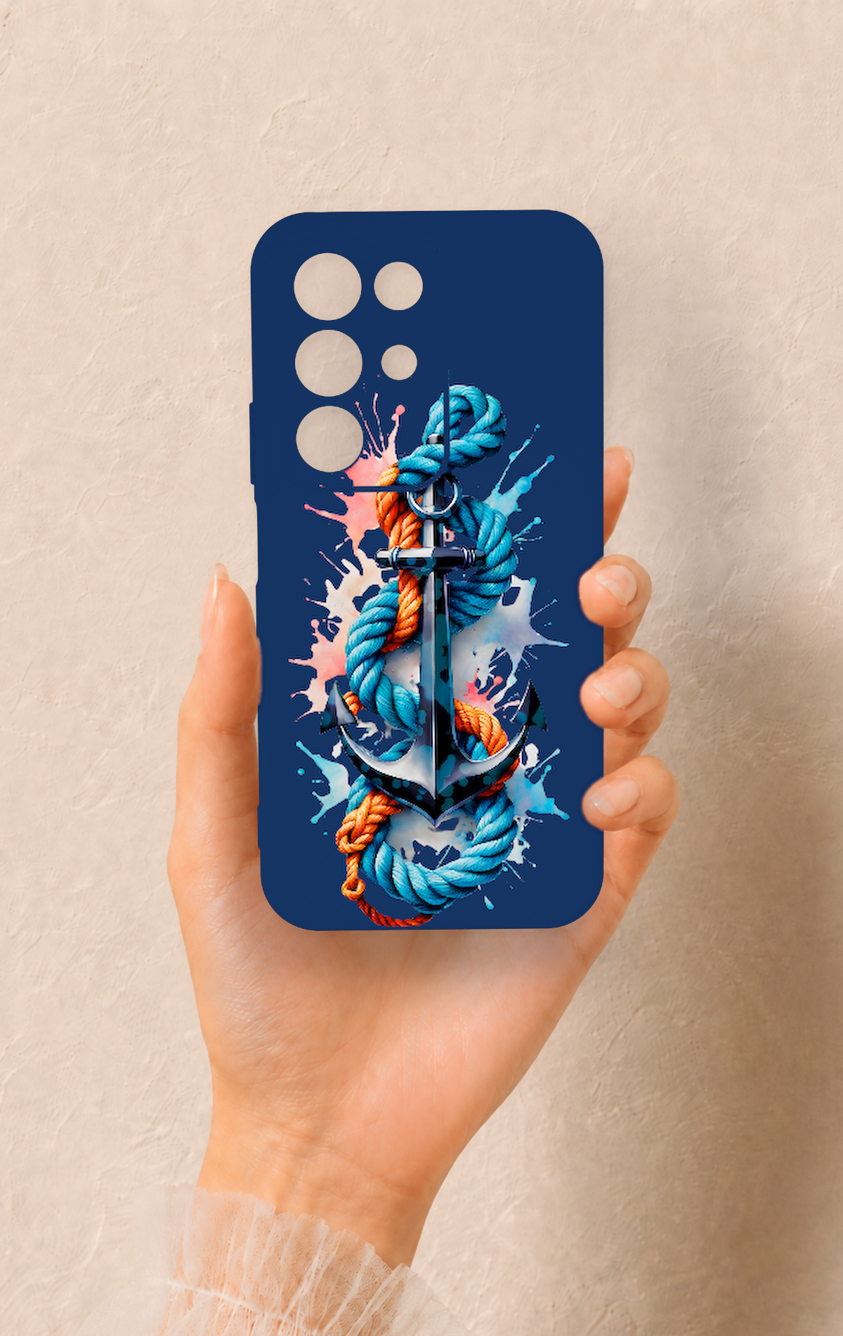 Realme C85 5G Uyumlu Anchor Desenli Silikon Kılıf