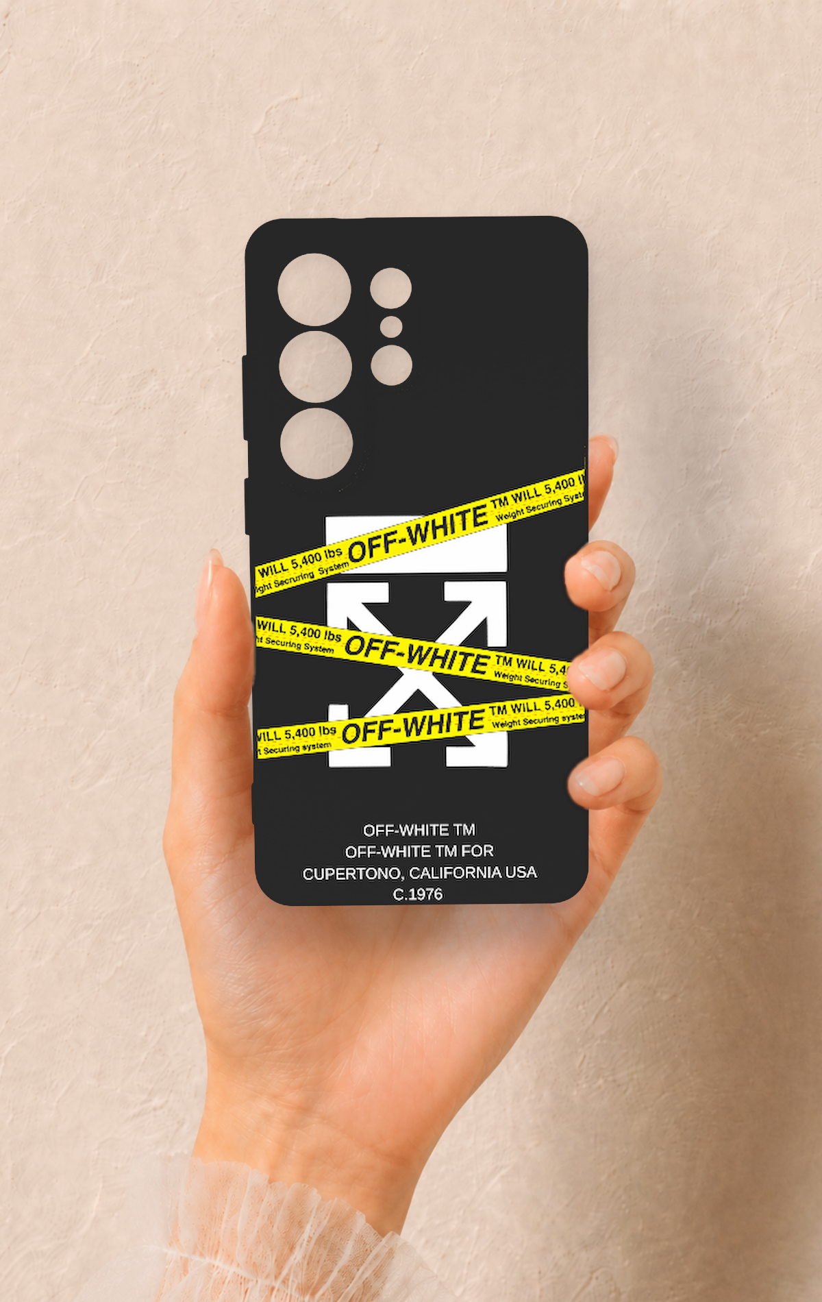 Samsung S26 Ultra Uyumlu Off White Desenli Silikon Kılıf