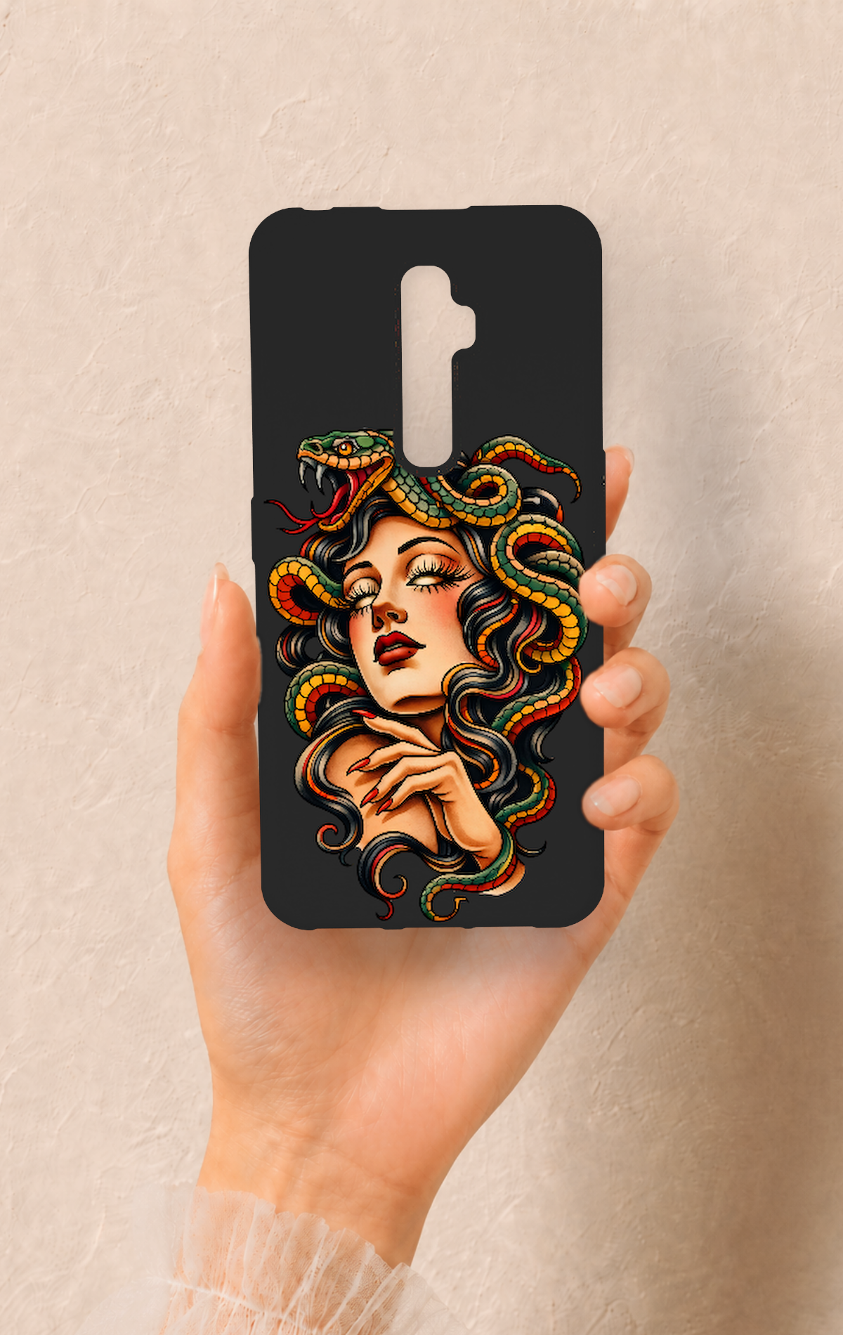 Oppo Reno 2Z Uyumlu Medusa Desenli Silikon Kılıf