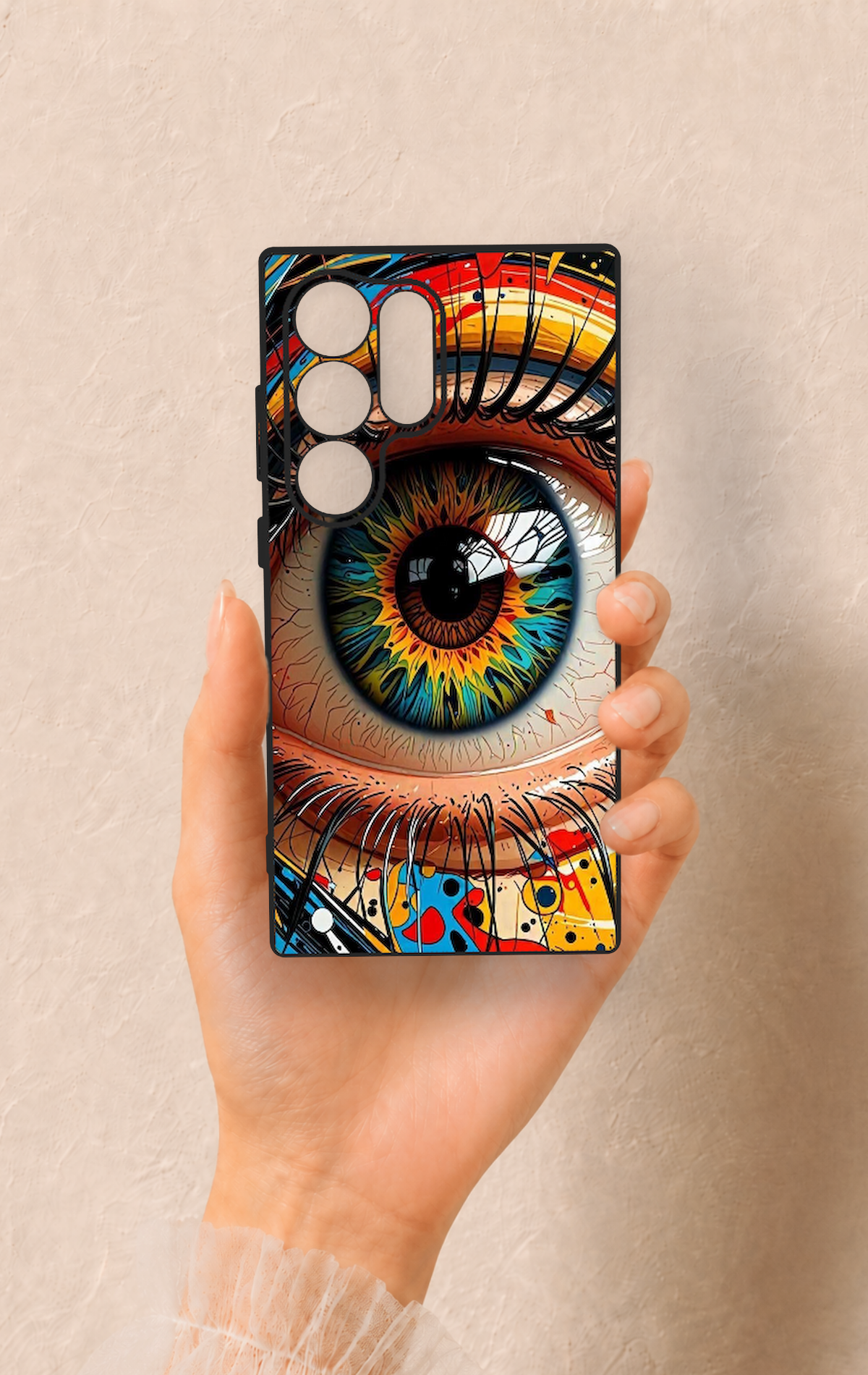 Samsung S24 Ultra Uyumlu Renkli Göz Bebeği Desenli Silikon Kılıf