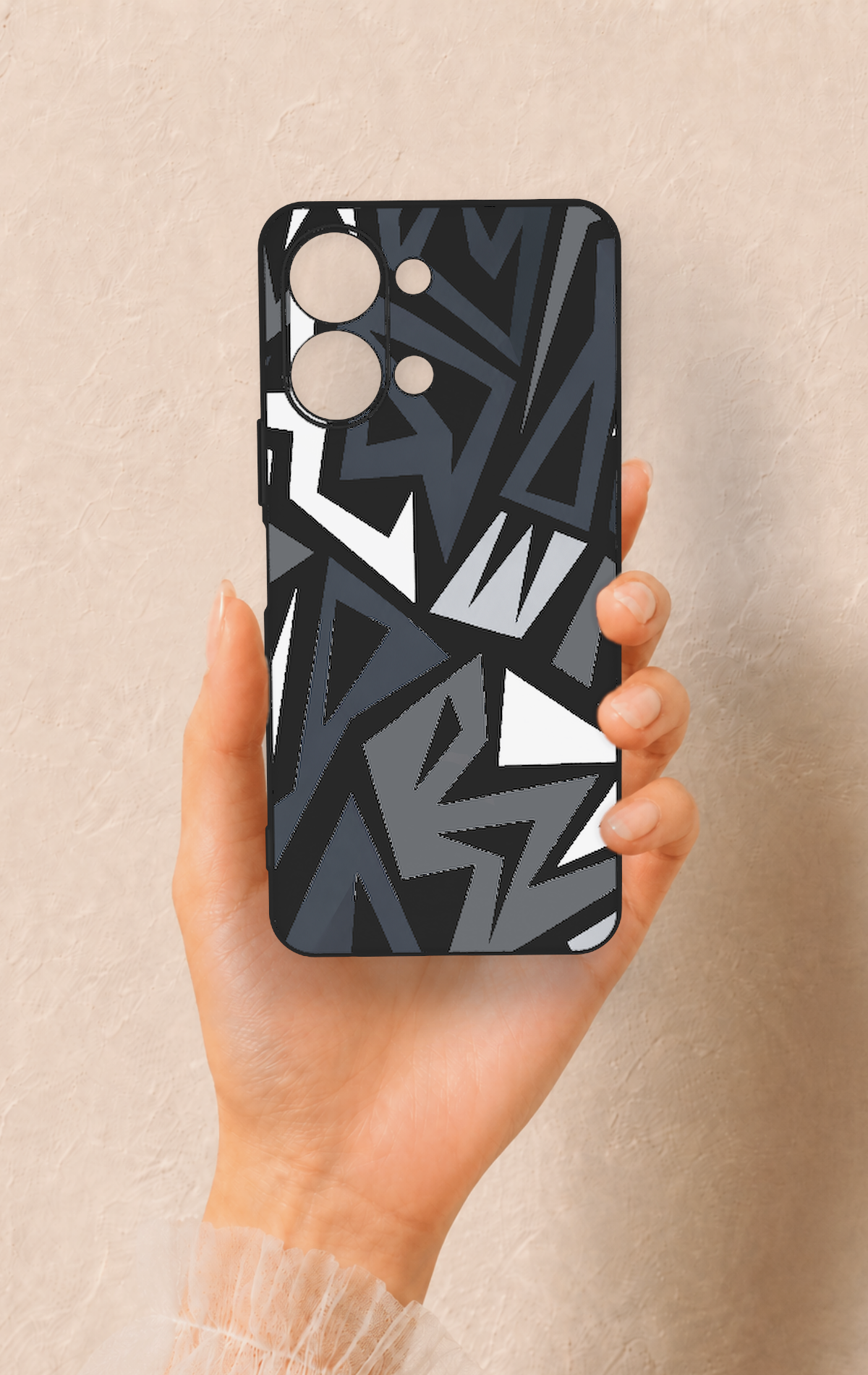 Vivo Y05 4G Uyumlu Geometrik Blok Desenli Silikon Kılıf