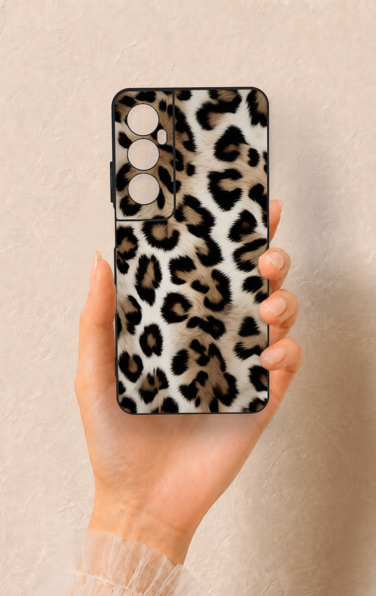 Realme C65 Uyumlu Leopar Derisi Desenli Silikon Kılıf