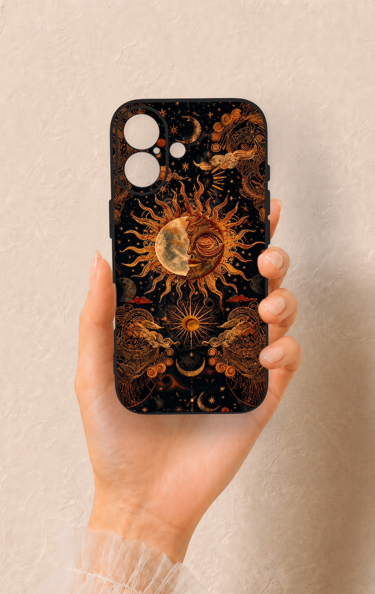 iPhone 17 Uyumlu Mistik Güneş Desenli Silikon Kılıf
