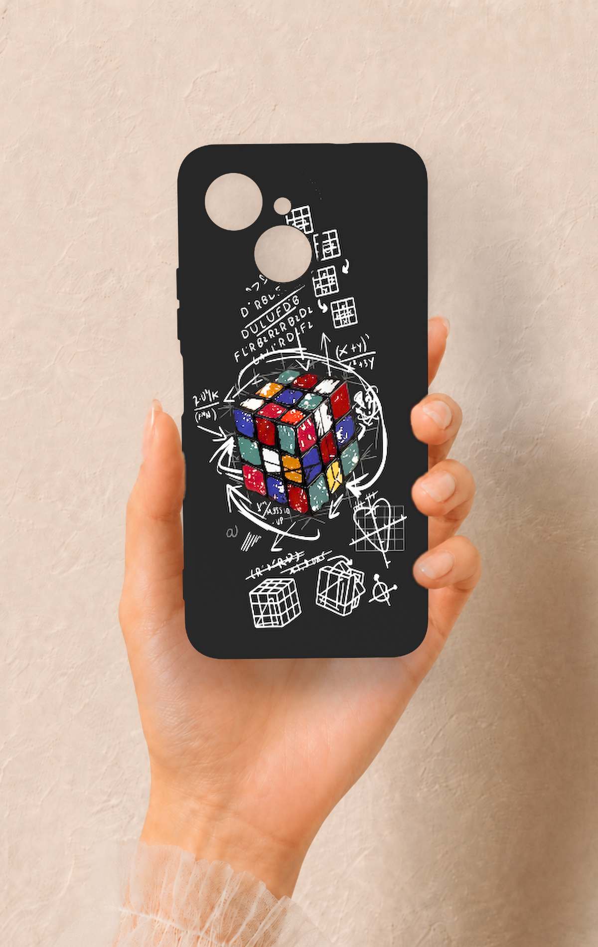 Tecno Spark 40C Uyumlu Rubik Küb Desenli Silikon Kılıf
