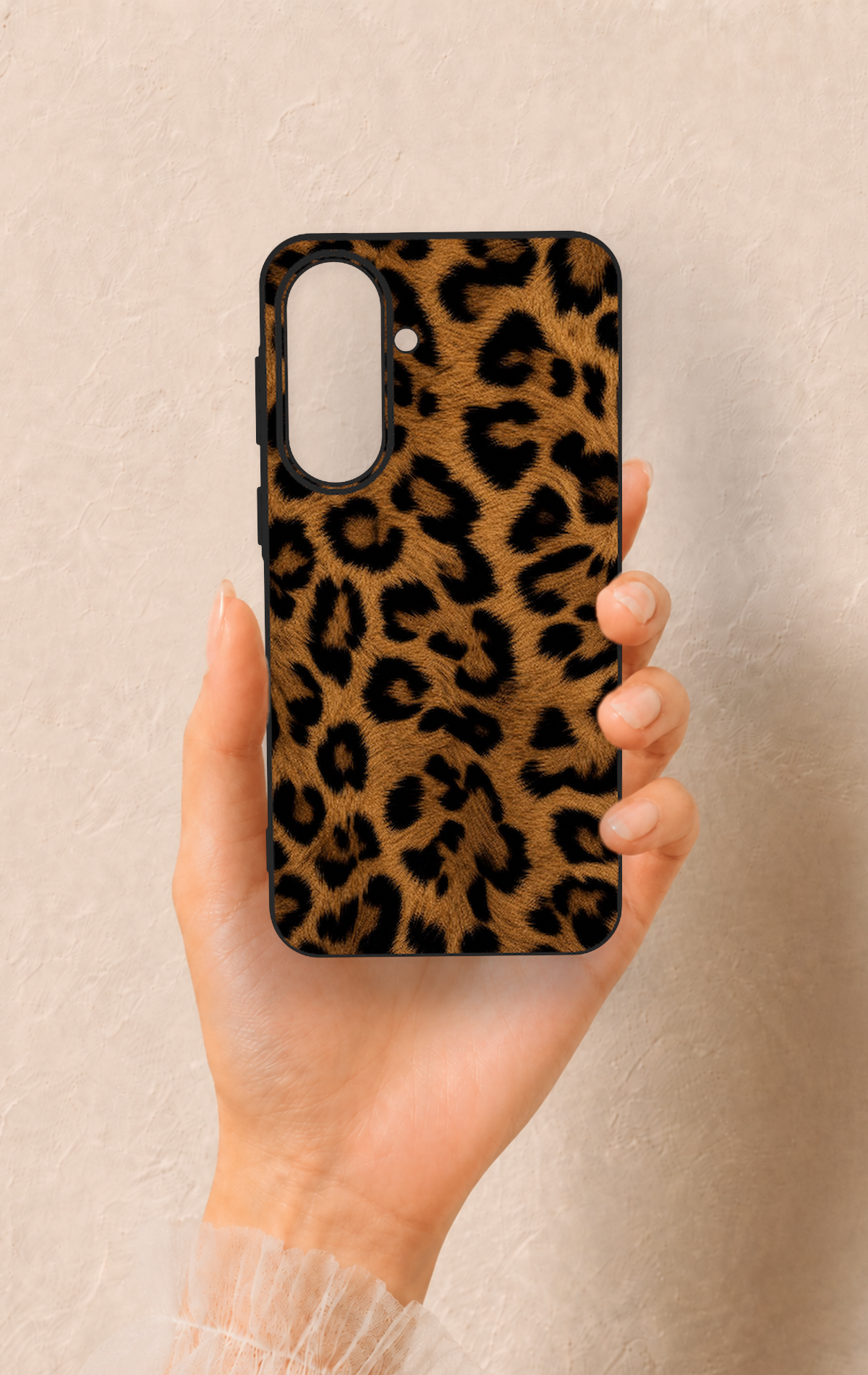 Samsung A37 Uyumlu Koyu Leopar Deri Desenli Silikon Kılıf