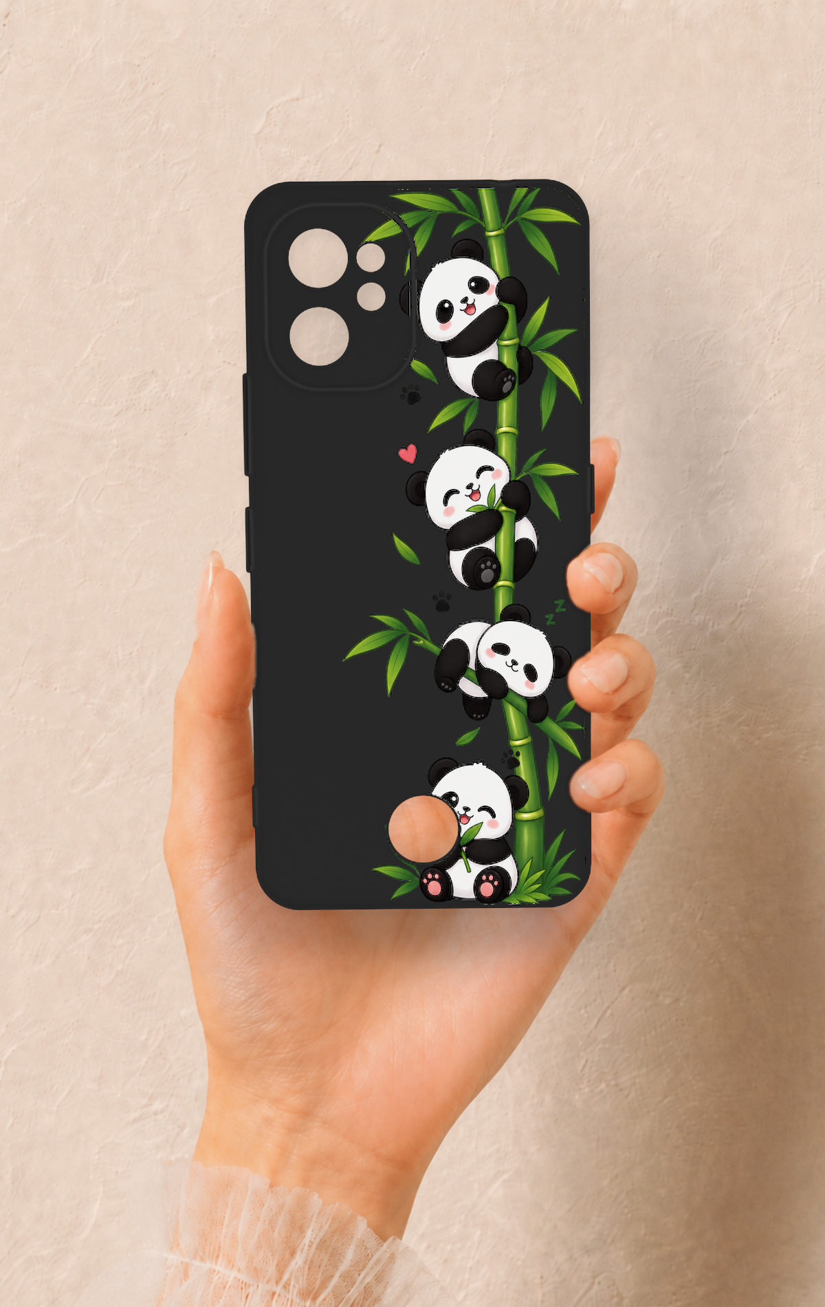 Reeder S19 Max Pro Uyumlu Sevimli Panda Bambu Desenli Silikon Kılıf