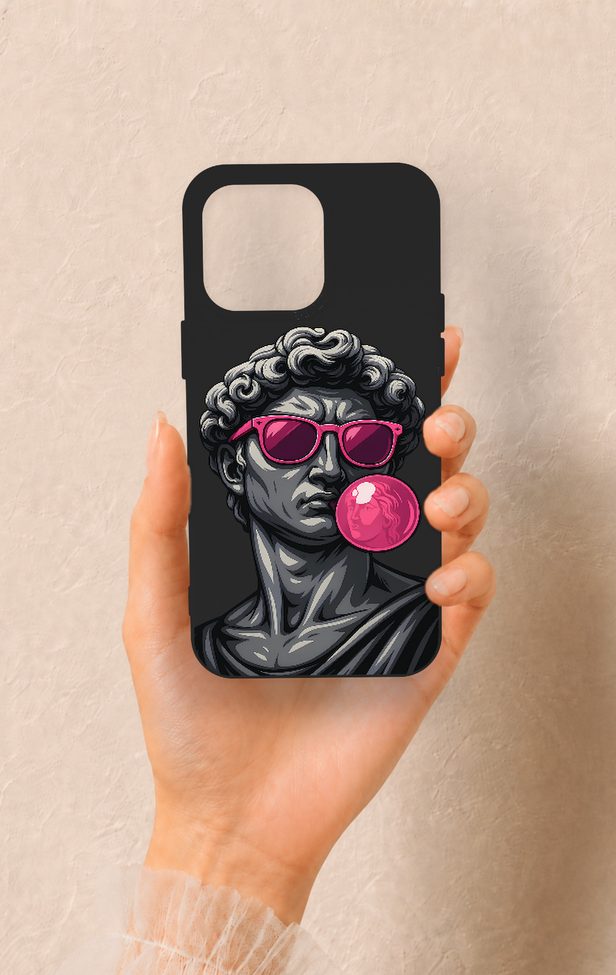 iPhone 15 Pro Max Uyumlu Pop David Desenli Silikon Kılıf