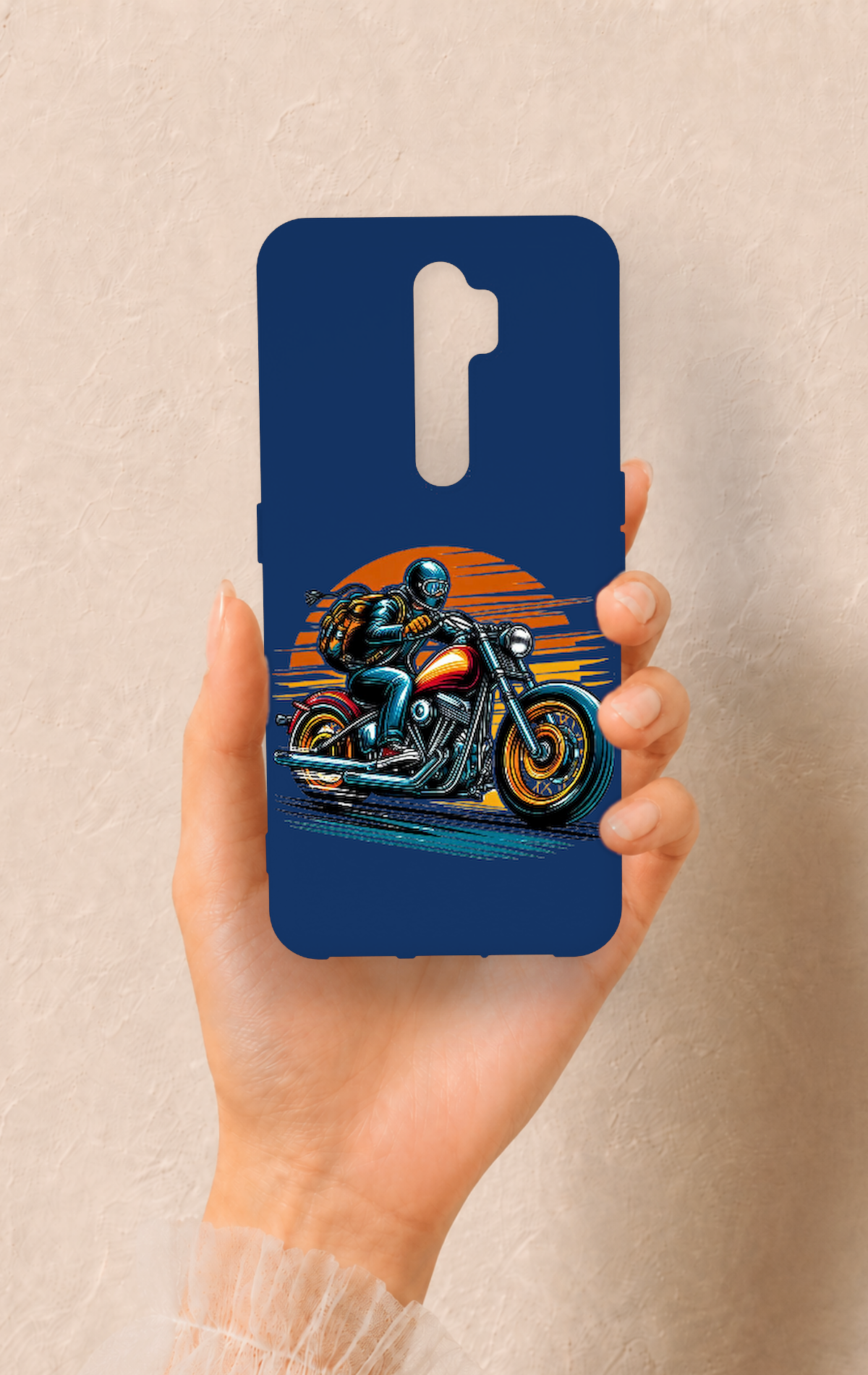 Oppo A9 2020 Uyumlu Moto Rider Desenli Silikon Kılıf