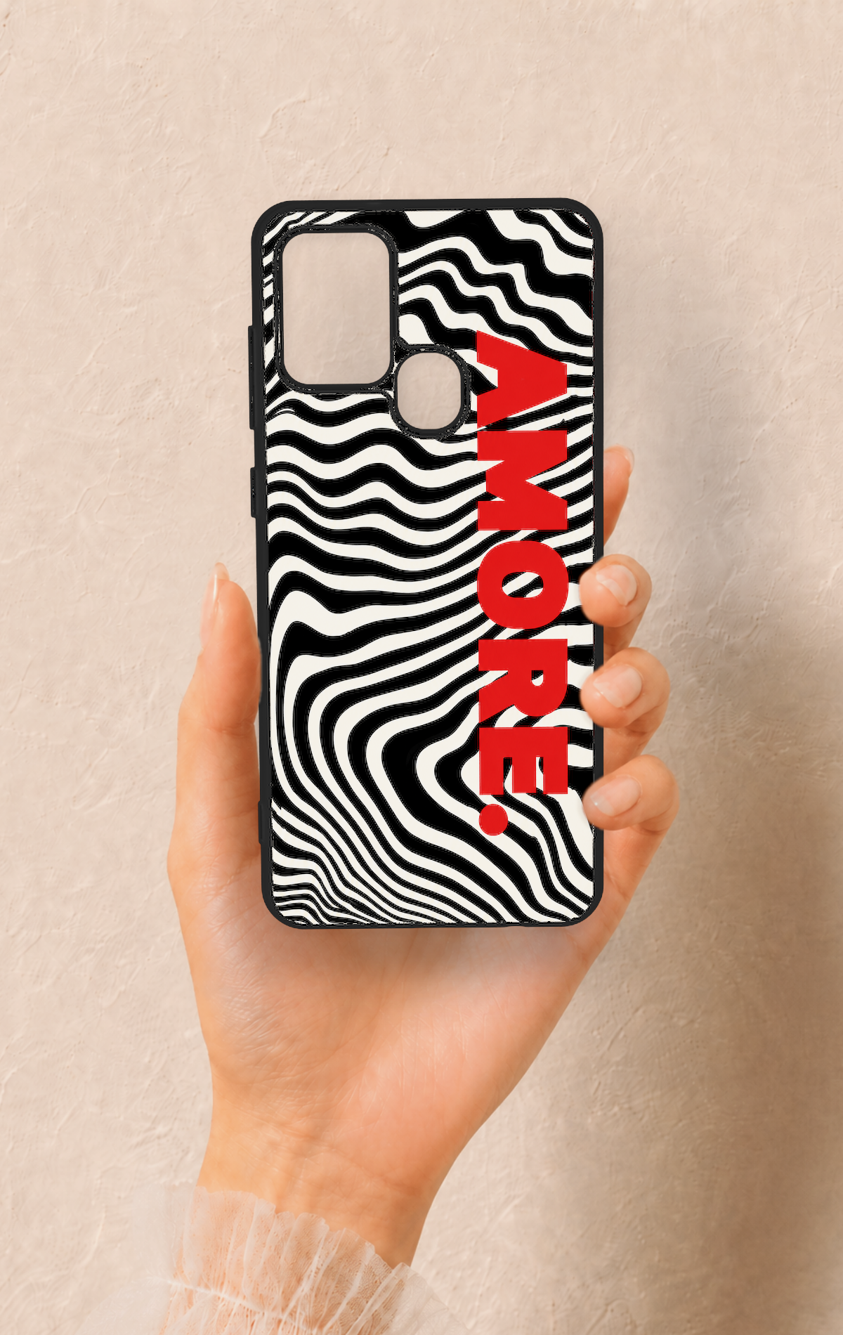 Samsung A21S Uyumlu Zebra Amore Desenli Silikon Kılıf