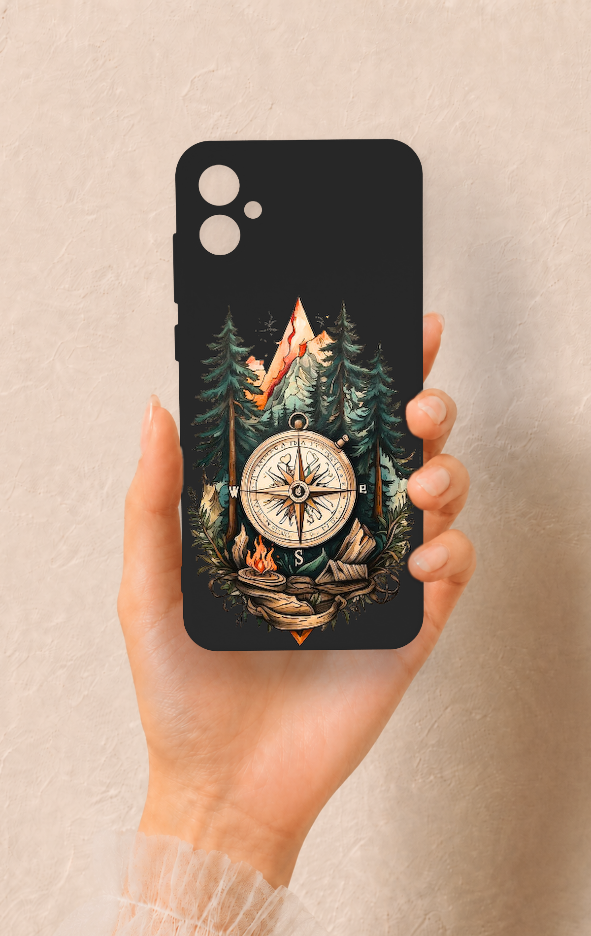 Samsung A05 Uyumlu Pusula Orman Desenli Silikon Kılıf