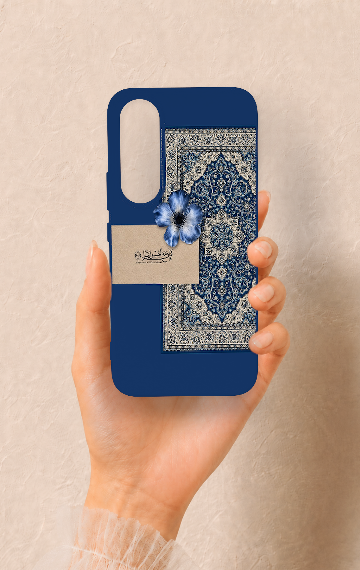 Vivo V70 FE 5G Uyumlu Mavi Etnik Halı Desenli Silikon Kılıf